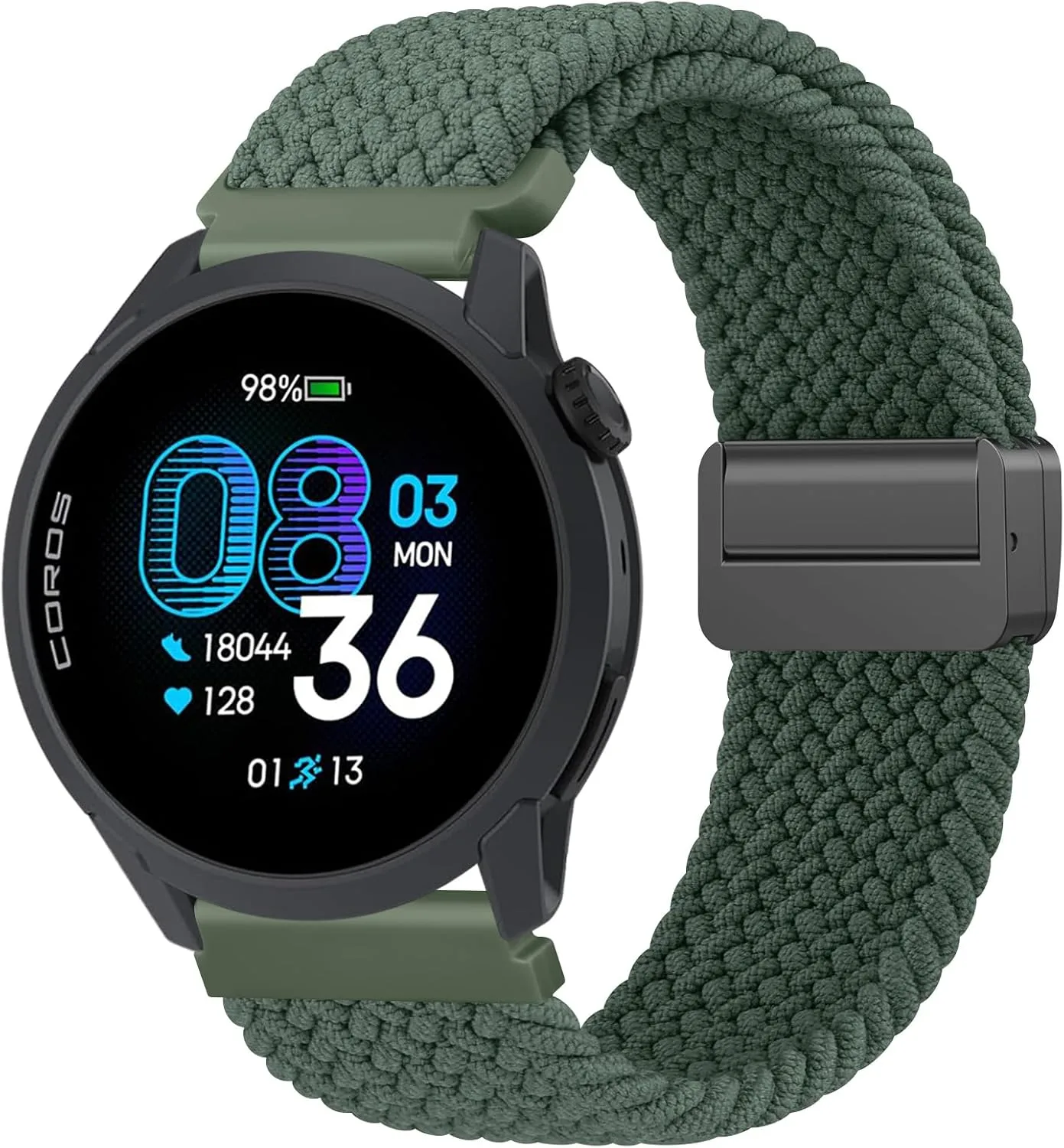 Amzpas Magnetic Braided Strap for COROS PACE 4 / PACE 3 / Pro/APEX 2 Pro/APEX Pro/APEX 46mm, 22mm Soft Nylon Sport WristBand Compatible with ACoros Pace 4/3 Watch Women Men