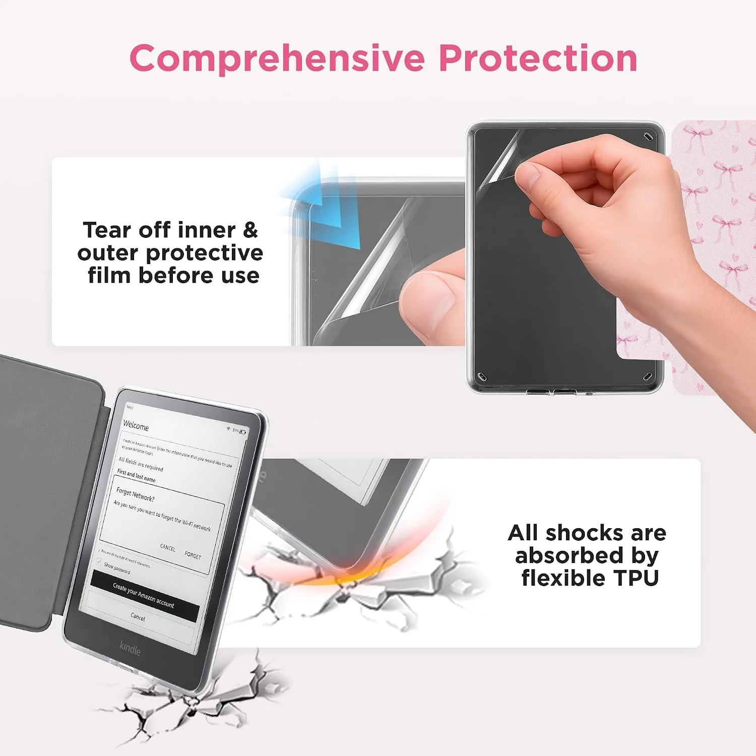 Clear Case for 7'' Kindle Paperwhite 12th Gen 2024 & Colorsoft