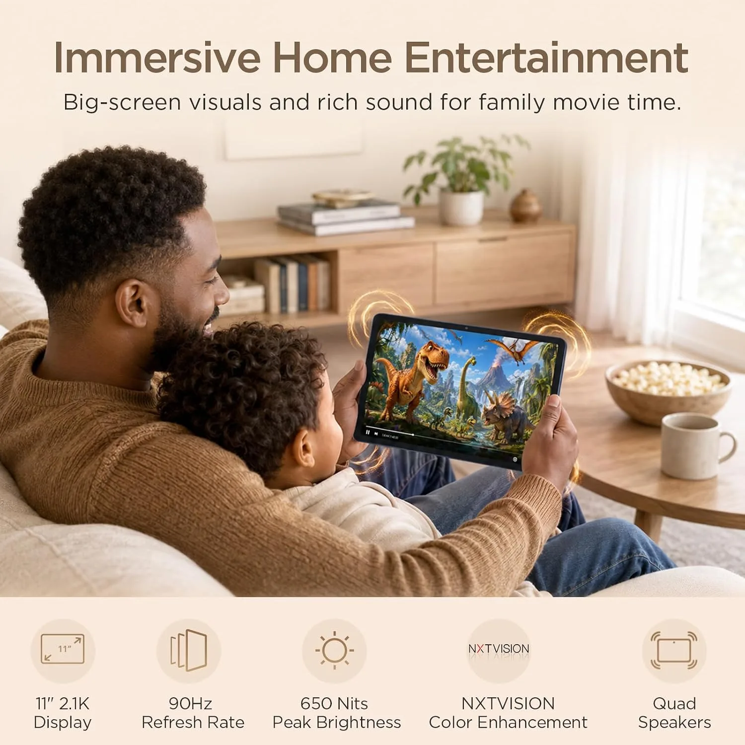 TCL TAB A1 Android Tablet, 11" 2.1K 90Hz NXTVISION Display, 6+128GB