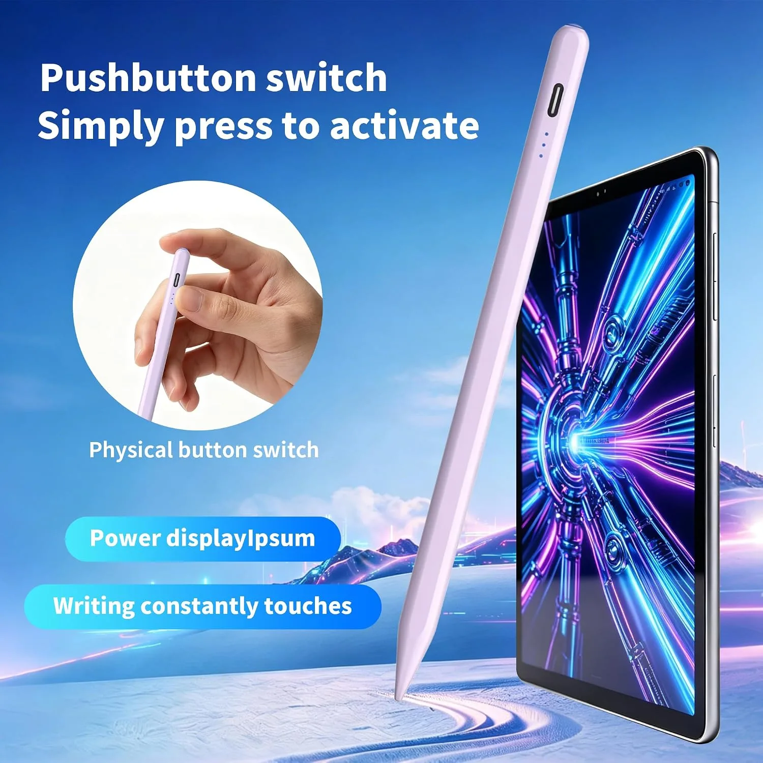 Stylus Pen Compatible with Nintendo Switch 1/2/OLED,for Amazom Max 11,HD 10 Table,Upgraded new Model, Precise Writing Pencil,Fast Charging,Auto Sleep,Button on/Off (Purple)