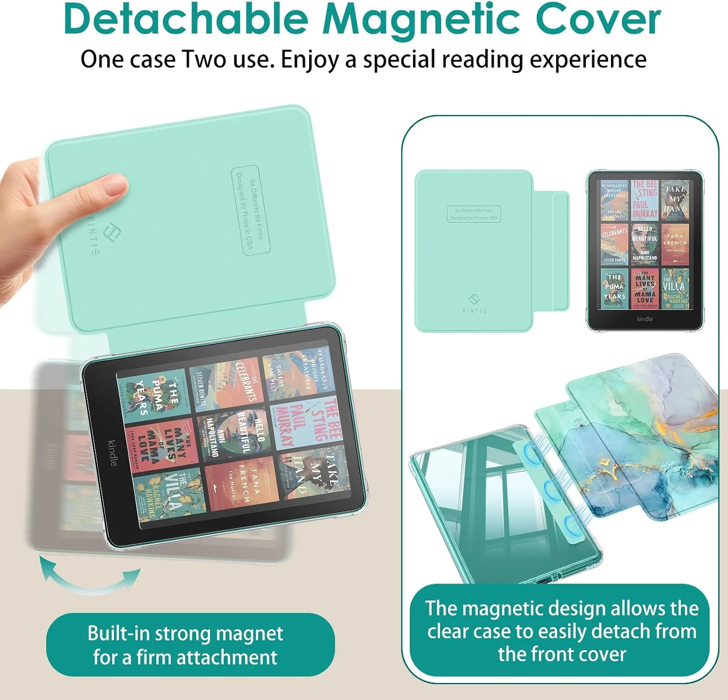 Fintie Detachable Case for Kindle Paperwhite 12th Gen 2024/Kindle Colorsoft