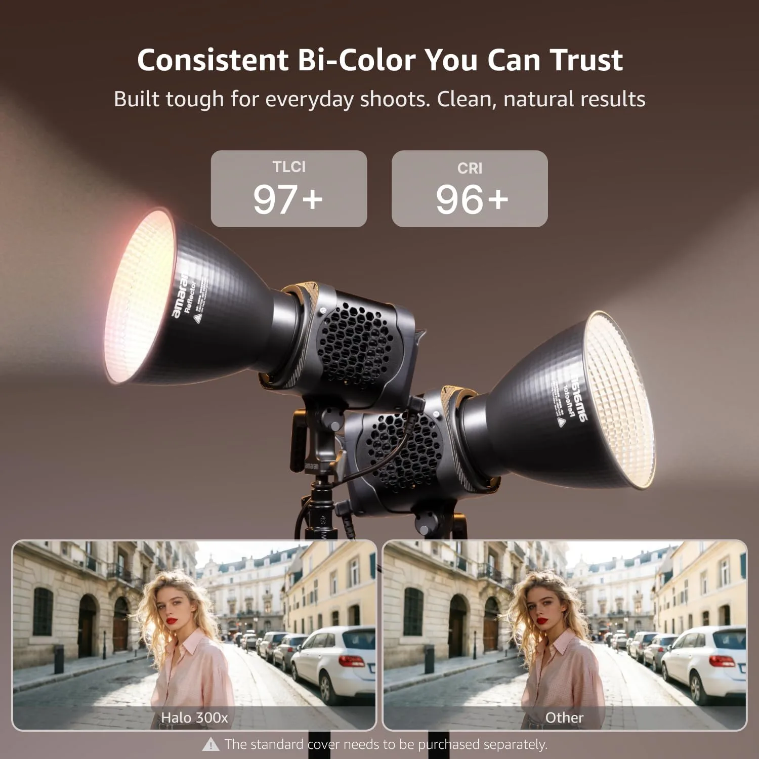 amaran Halo 300x LED Studio Light Compact 305W Bi-Color COB Video Light