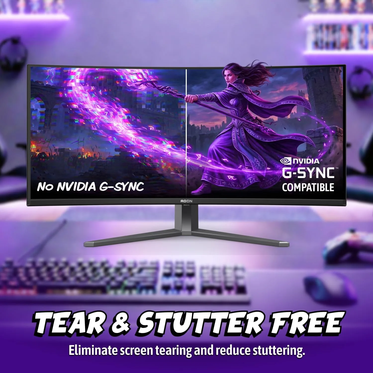 AOC Agon 34" Curved Gaming Monitor QD OLED 360Hz NVIDIA G-SYNC AGP346UCSD