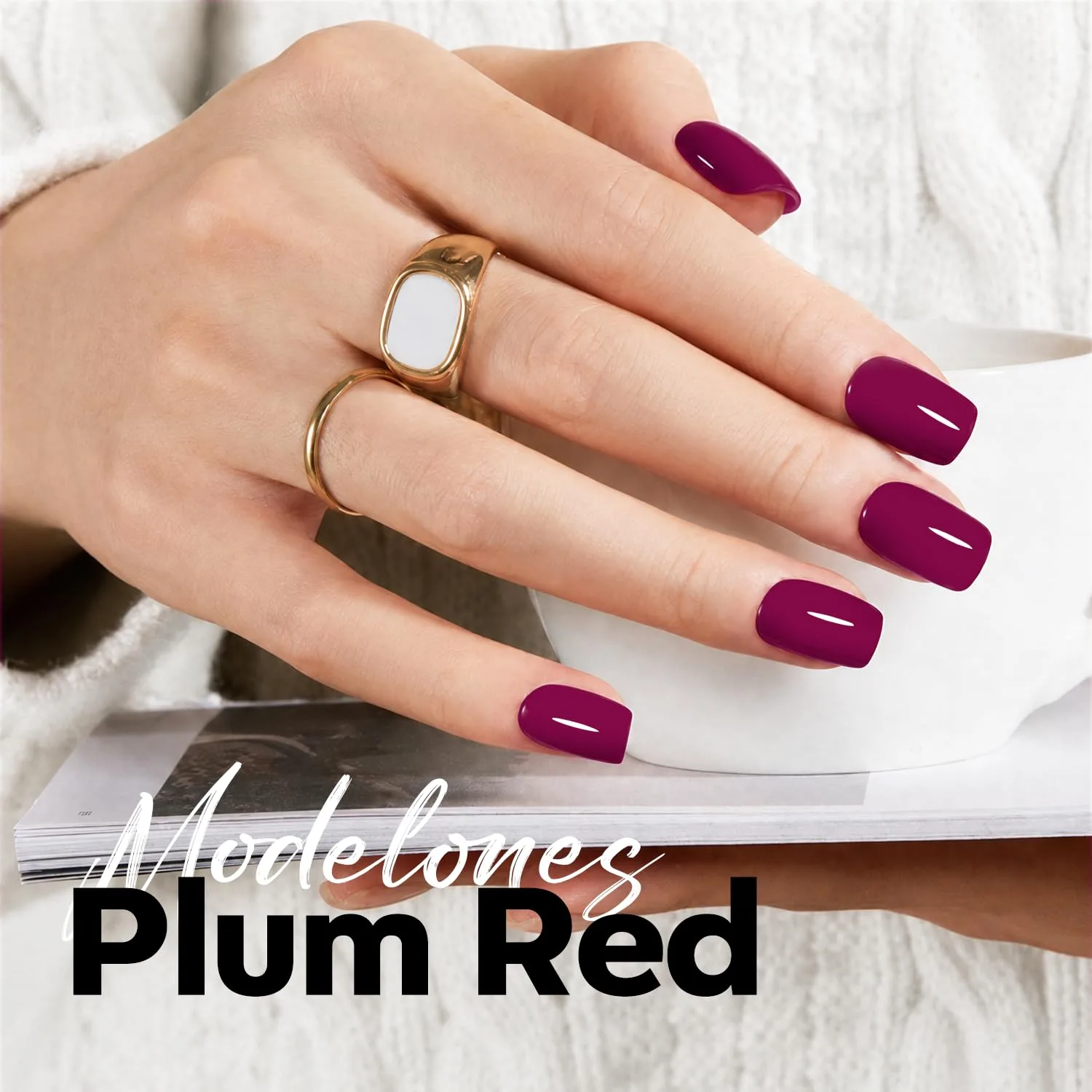 modelones Plum Red Gel Nail Polish, 28+Days Long-Lasting