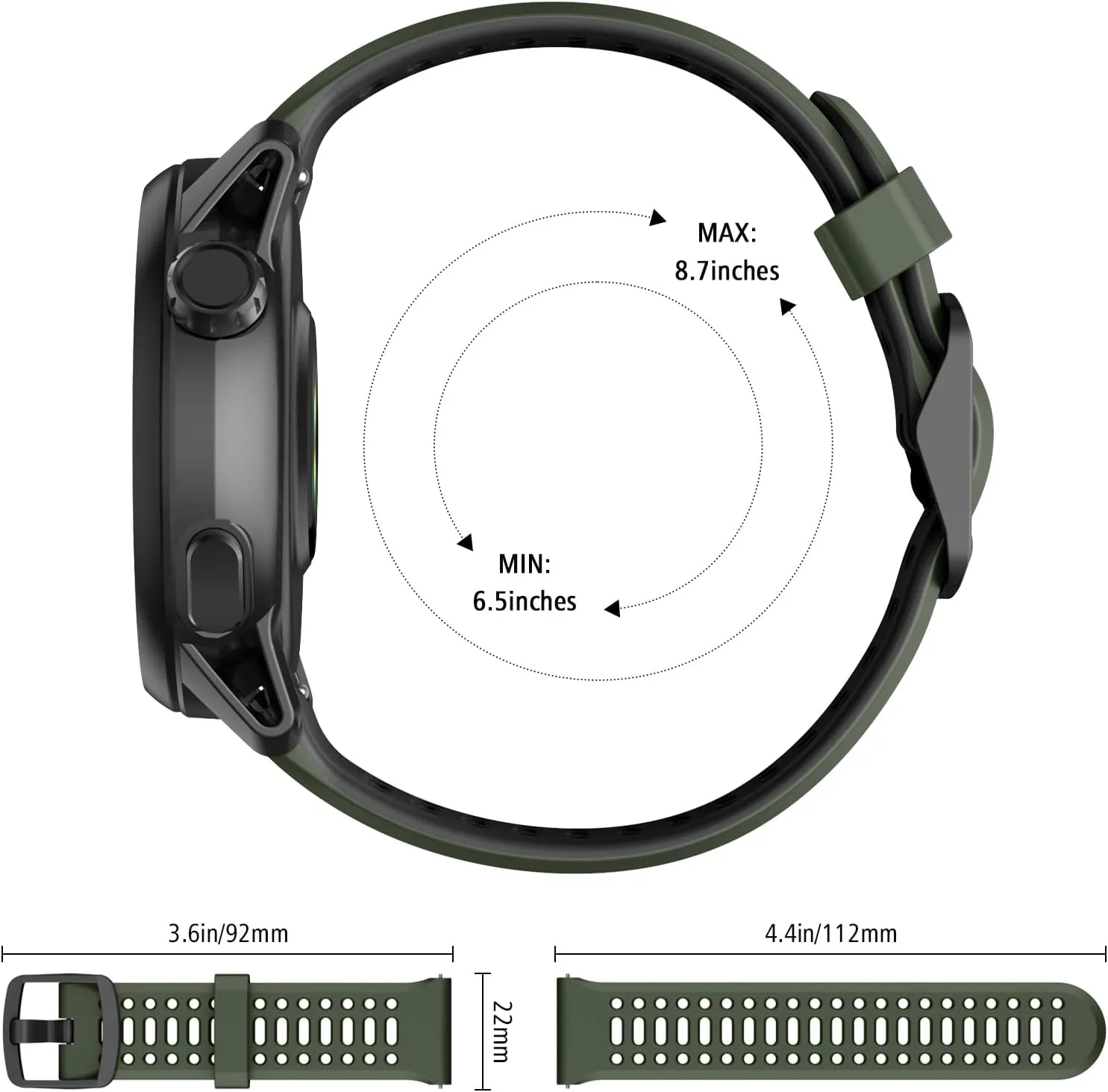 ISABAKE 22mm Watch Band for Coros Pace 3/4/Apex 2 Pro/Apex Pro/Apex 46mm