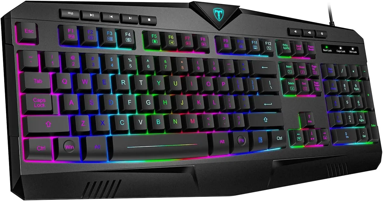 Teclado Gamer Dacoity Full Size RGB Retroiluminado Silencioso USB