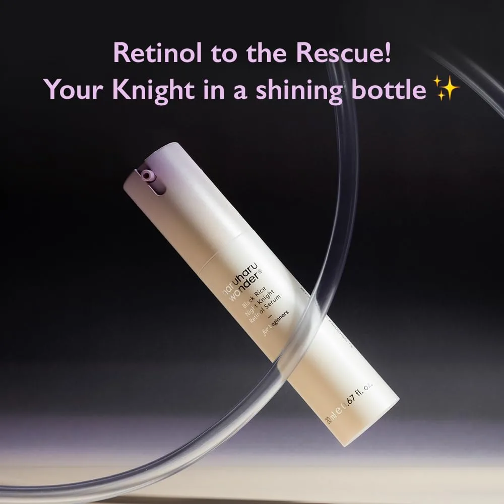 HARUHARU wonder Black Rice Night Knight Retinol Serum, 0.67 fl. oz, Firming