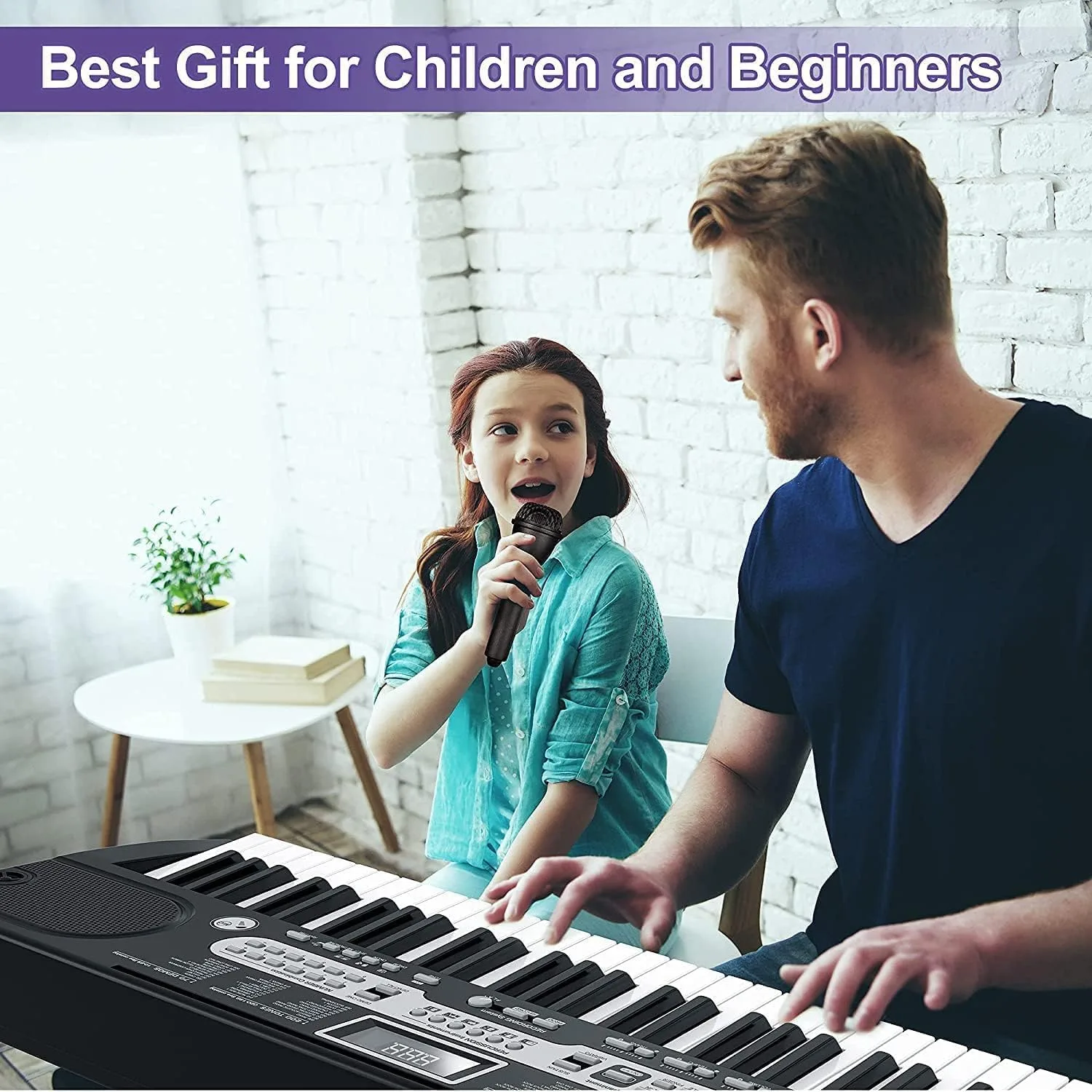 Garvee Electronic Keyboards Piano 61 Key, Portable Keyboards Piano with Microphone, Holder, Note Stickers for Beginners