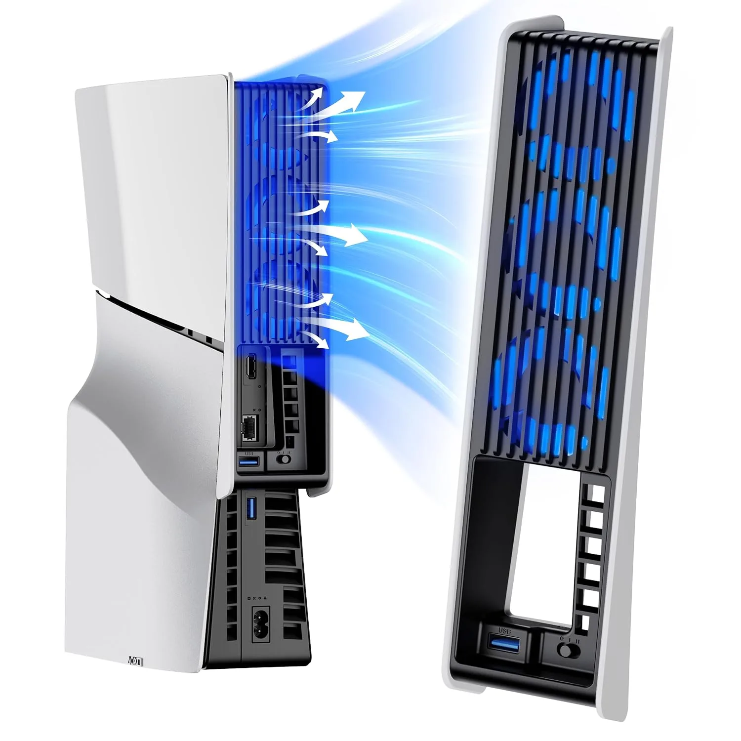 Ventilador de enfriamiento KIWIHOME para PS5 Slim 3 ventiladores con velocidad automática USB 3.0