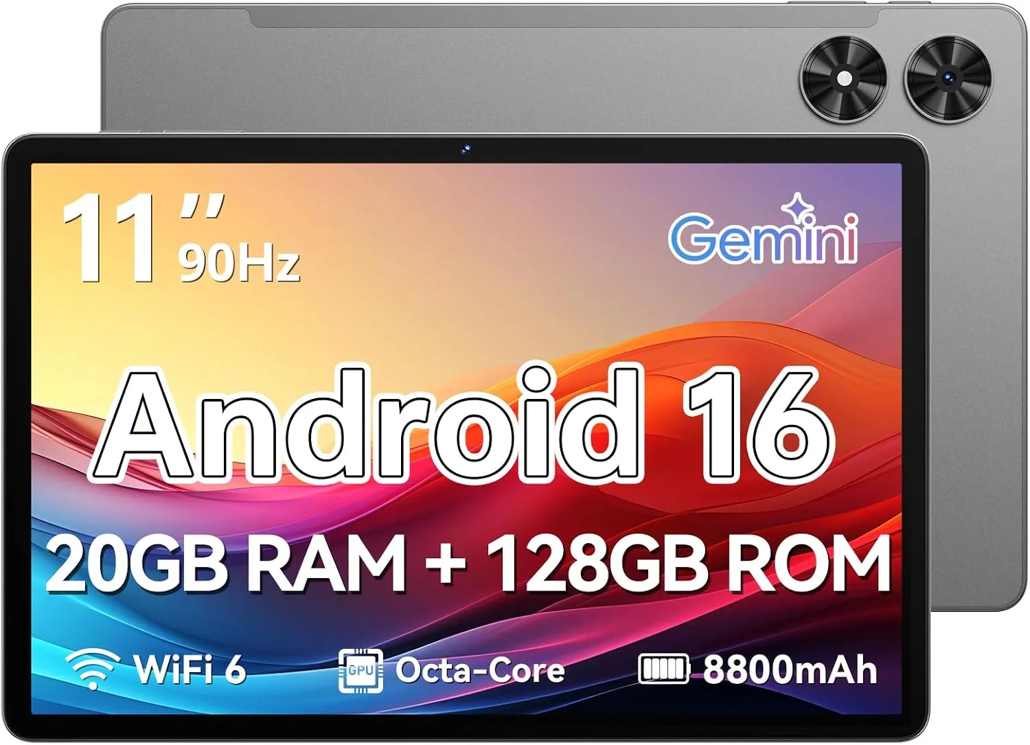Tablet 11 Inch, Android 16 Tablet, Gray