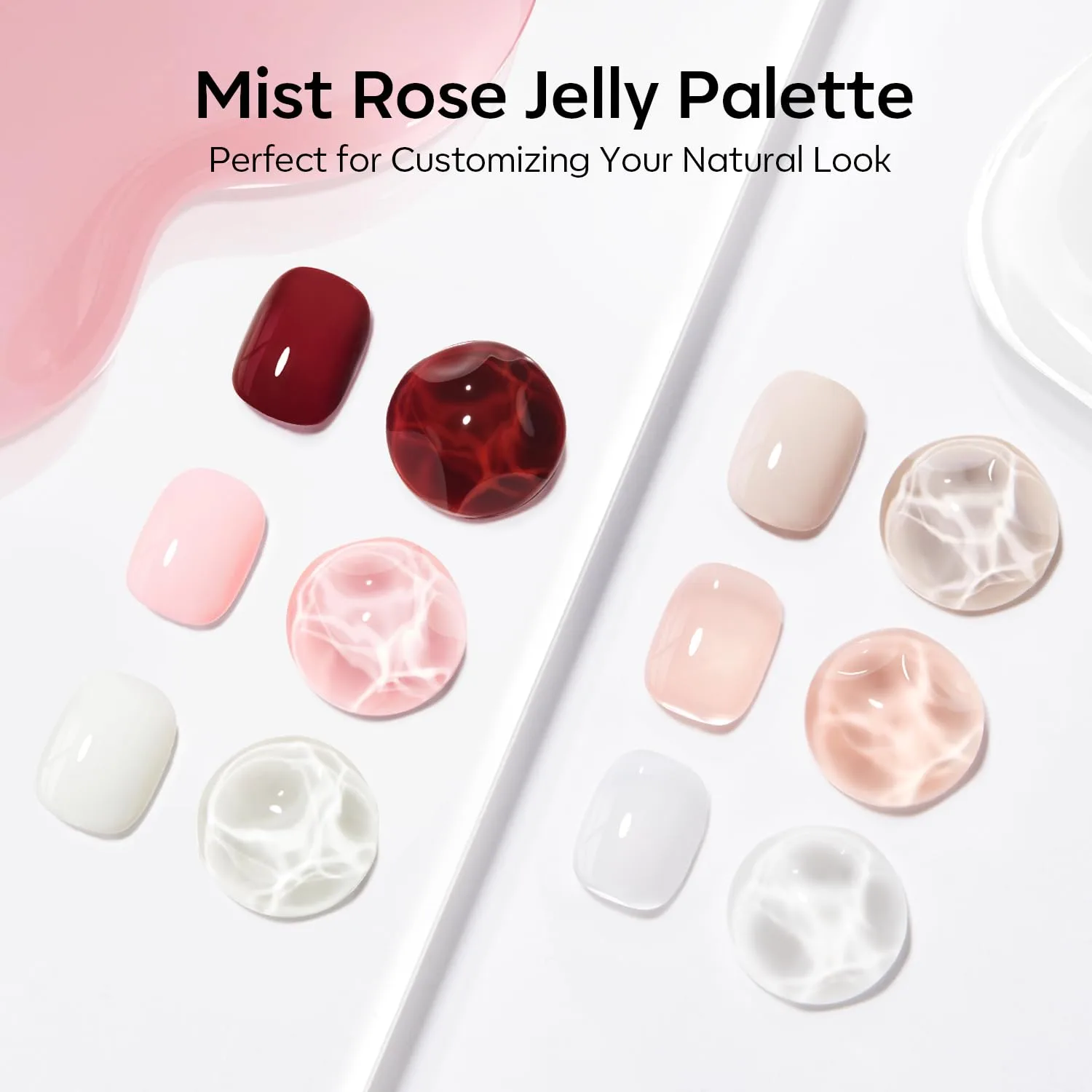 modelones Gel Nail Polish Set Jelly Nude 6Colors Pink White Milky White