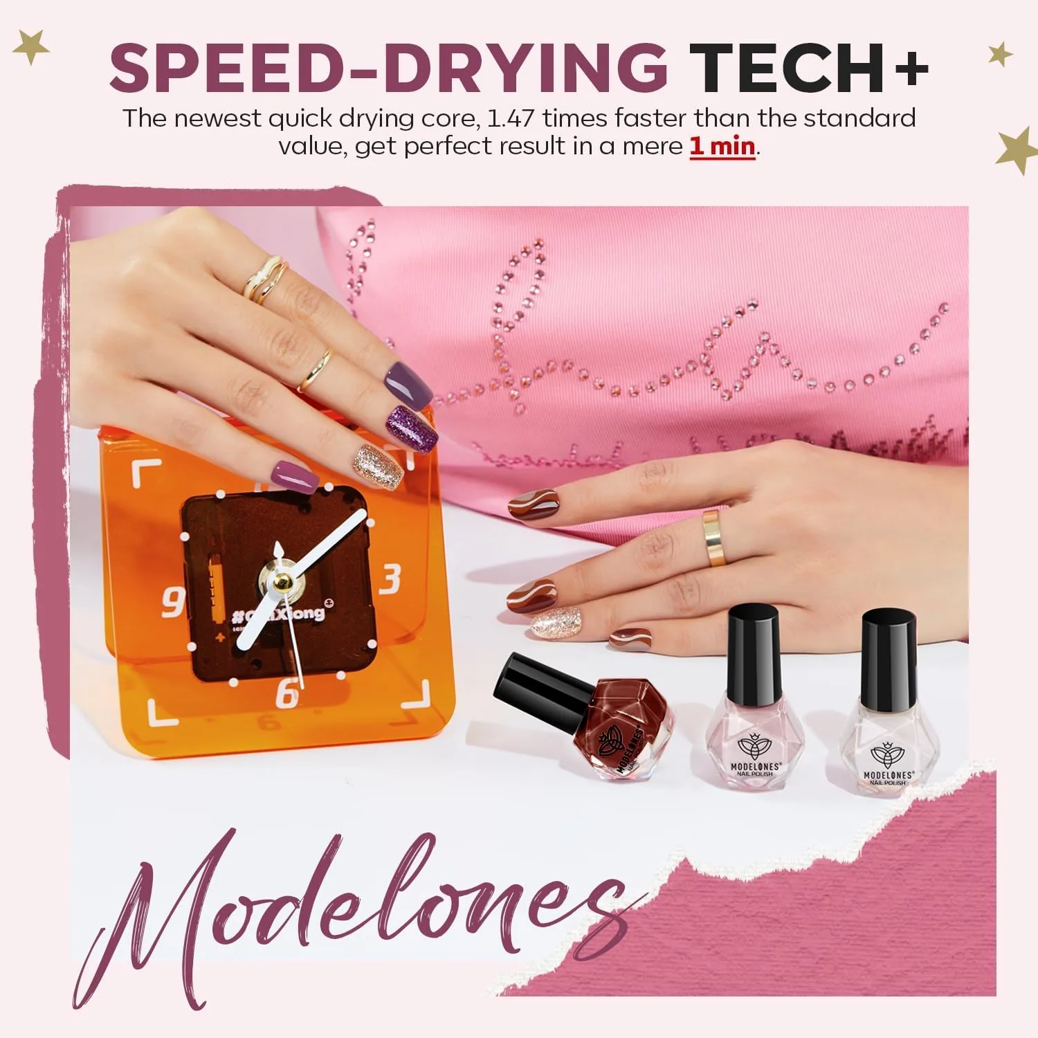 modelones Fall Nail Polish, 12 Colors Purple Quick Dry Nail Polish Set