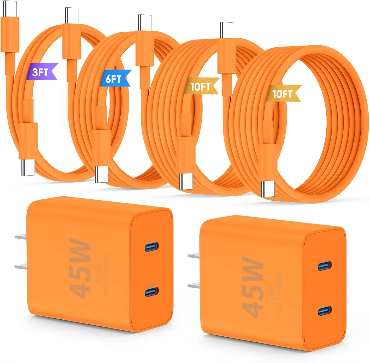 QZIIW iPhone 18 17 16 Pro Max Fast Charger,45W Dual Port USB C Fast Charger
