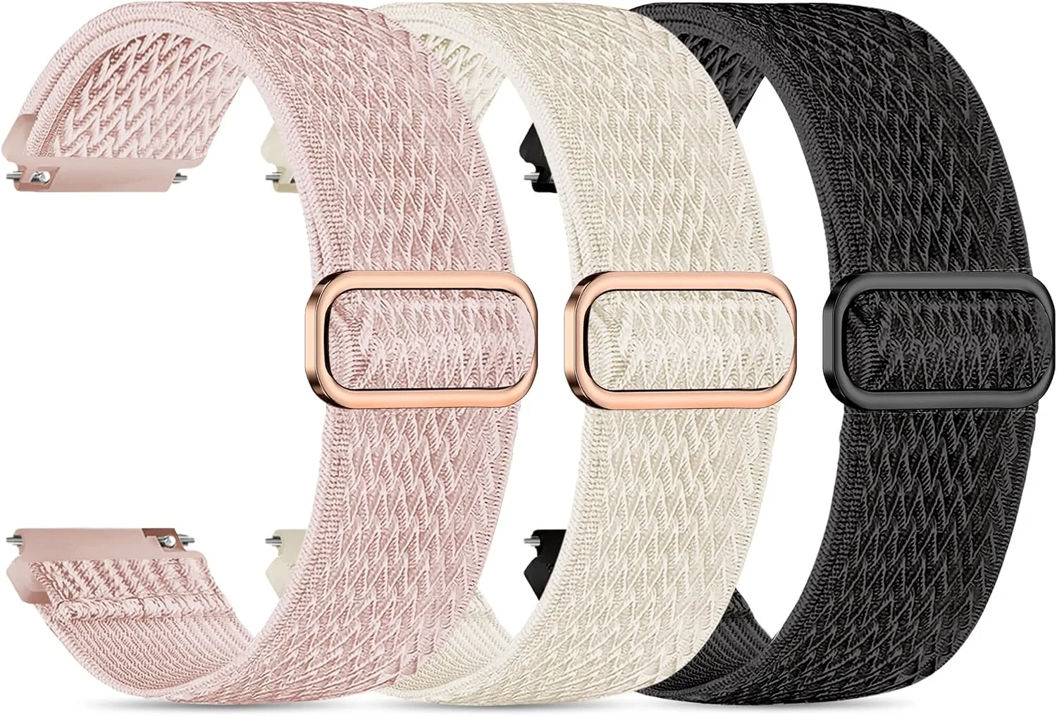 3 Pack L70 K62 G62 Smart Watch Bands for QONBINK K62 L70 TG38, Jacoosa K62 L70, ganopterygon L70 G128, BHNYBWUL L70,RUXINGX G62, 22mm Elastic Nylon Replacement Wristband Adjustable Straps