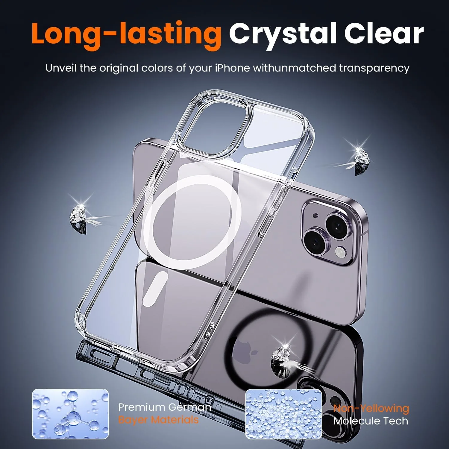 toushion 3 in 1 for iPhone 14 Case Clear
