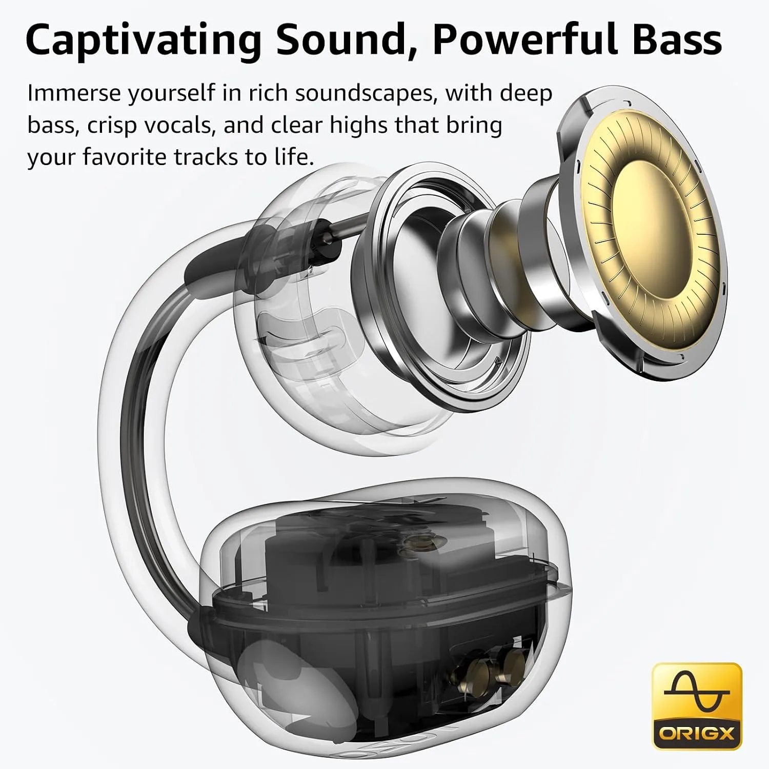 TOZO OpenEarRing Open Ear Earbuds 40H Bluetooth 5.4 Lightweight Comfort