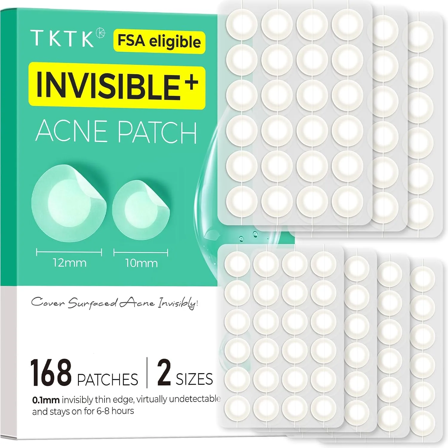 TKTK Ultra-Thin Invisible Pimple Patches for Teens & Makeup 168 Pcs