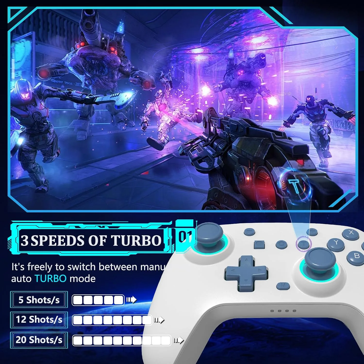 SZYUYU Switch Controller for Nintendo Switch, Switch Pro/OLED/Lite/PC