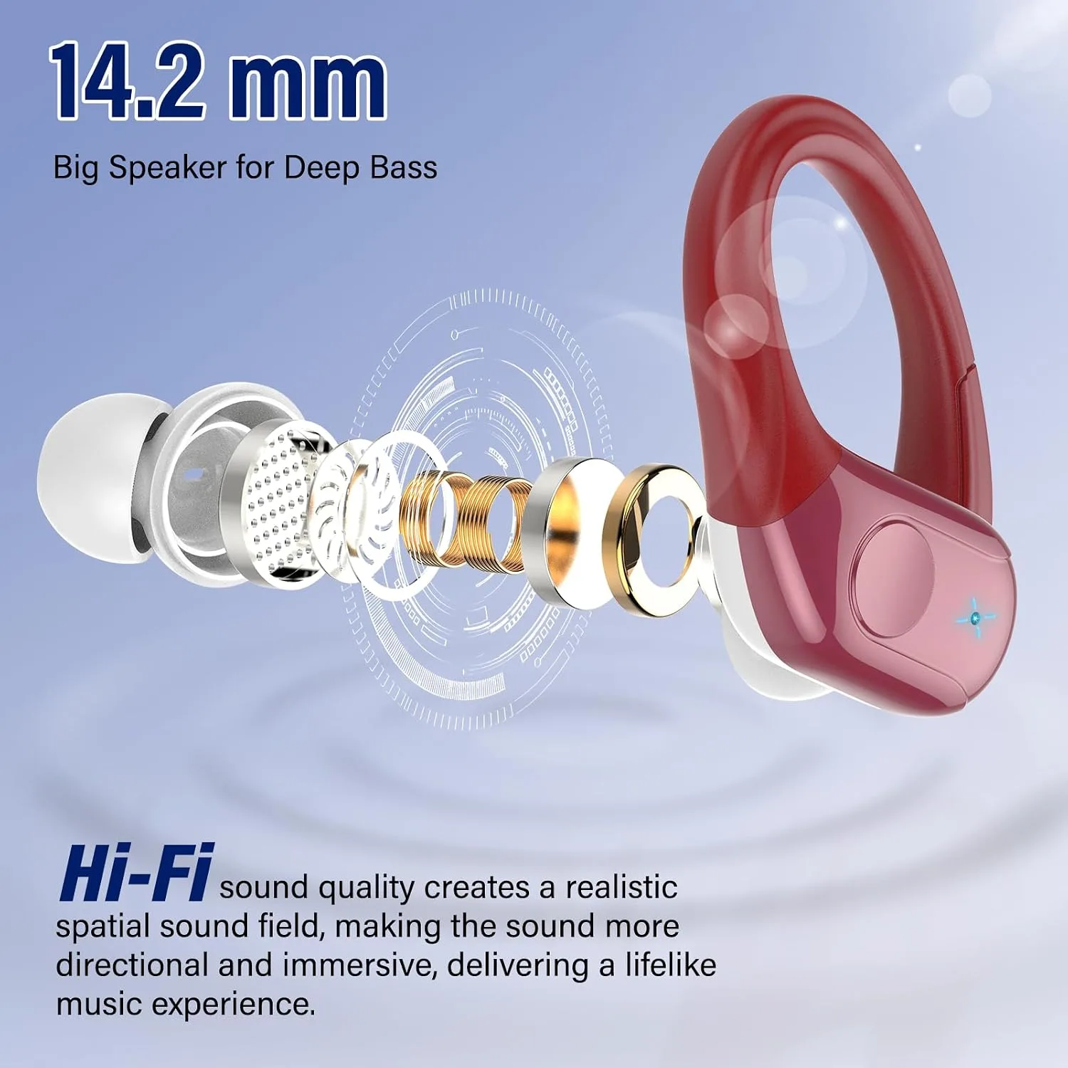 Wireless Earbuds Sports, 75Hrs Bluetooth 5.4 Headphones, Bass Hi-Fi Stereo