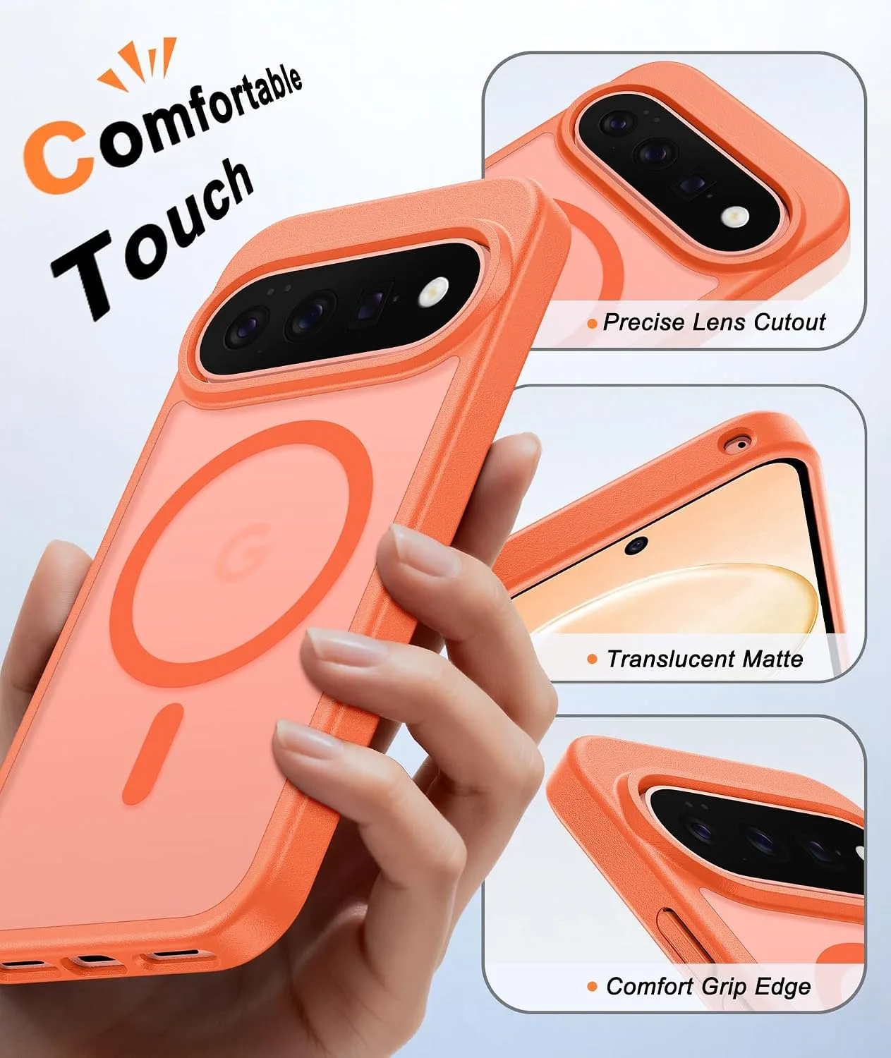 FNTCASE for Google Pixel 11 Pro XL Case Fit for MagSafe Neon Orange