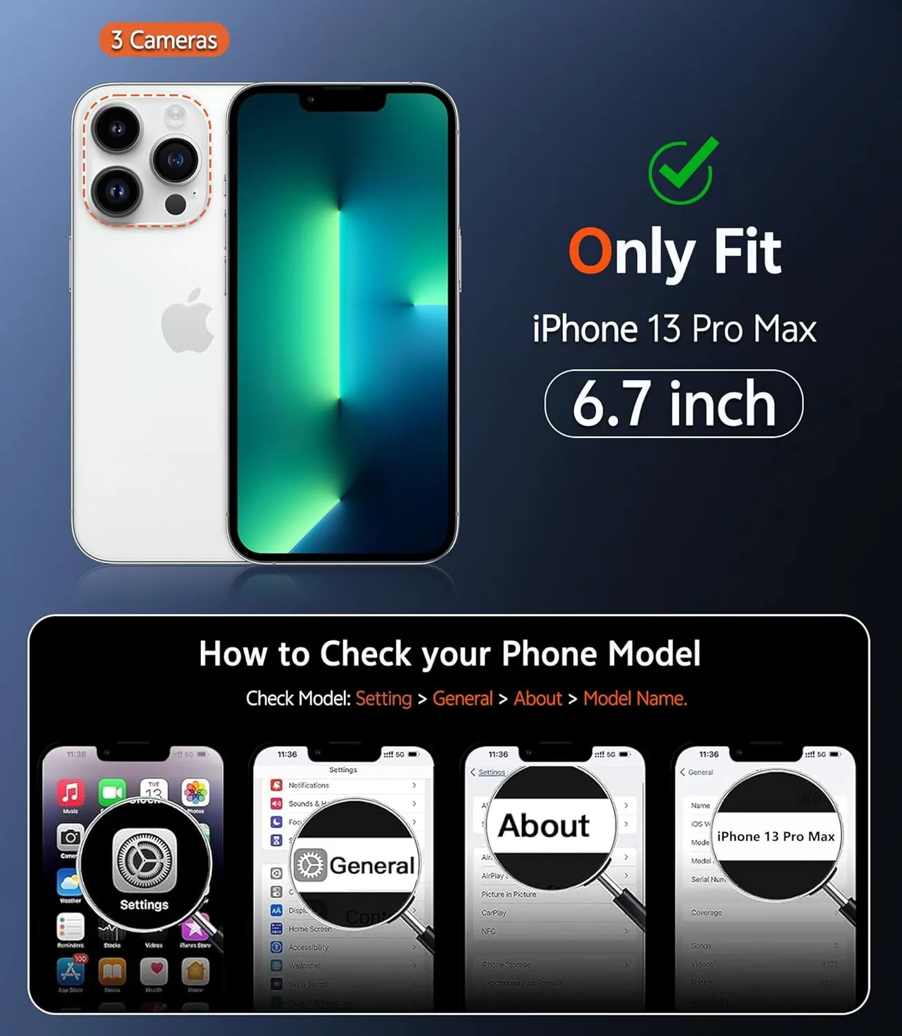 FNTCASE for iPhone 13 Pro-Max Case Compatible with Magsafe Clear Phonecase
