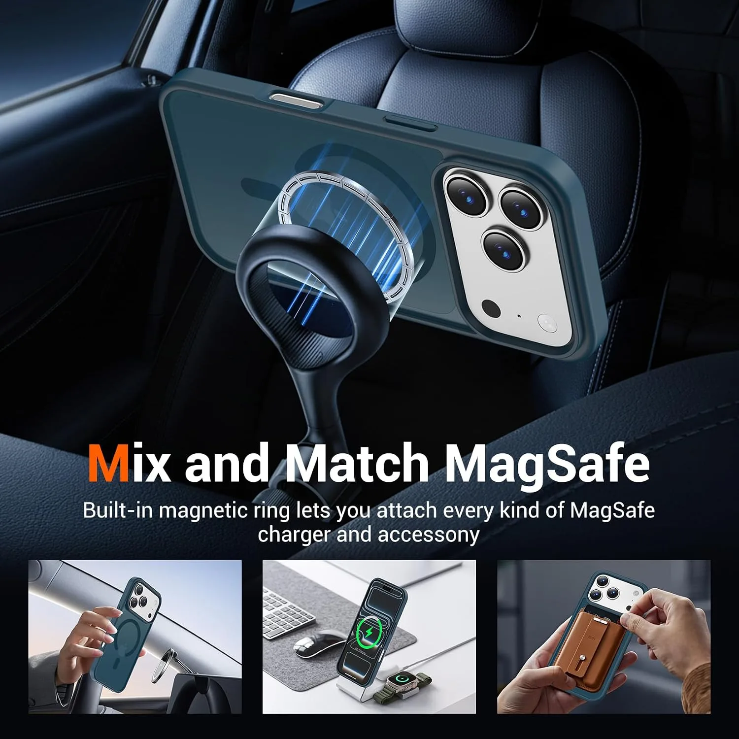 Temdan for iPhone 18 Pro Max Case/iPhone 17 Pro Max Case, Dark Blue