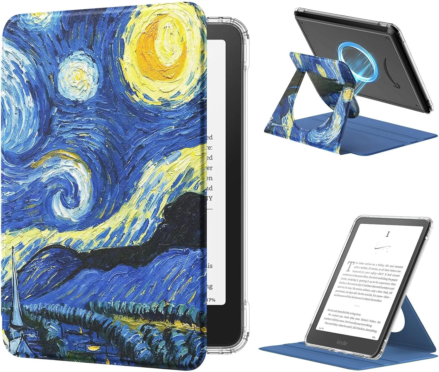 MoKo 360°Rotating Detachable Case for 7" eBook Reader, Starry Night