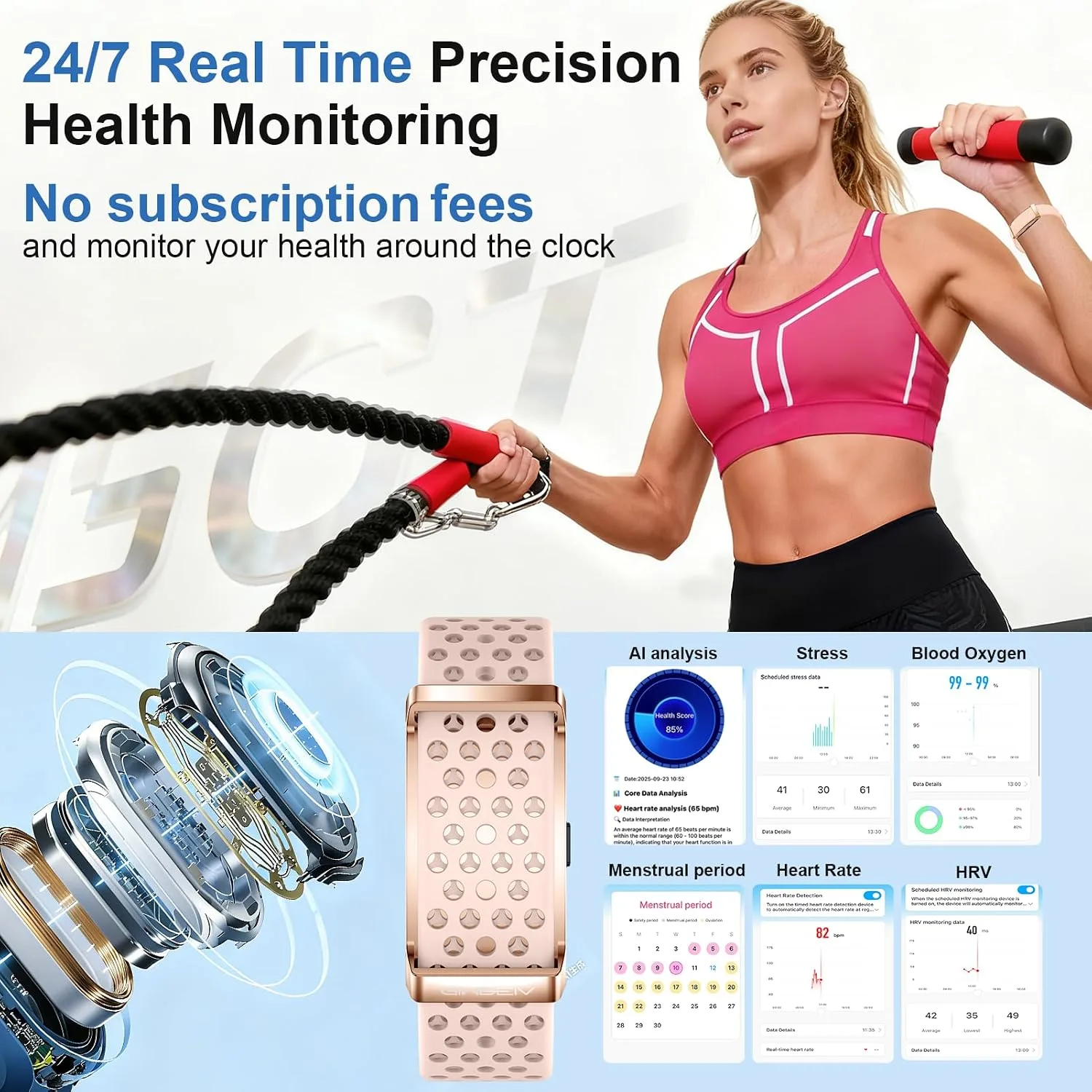 Fitness Smart Bracelet for Women Men, Activity Health Tracker, Smart Band