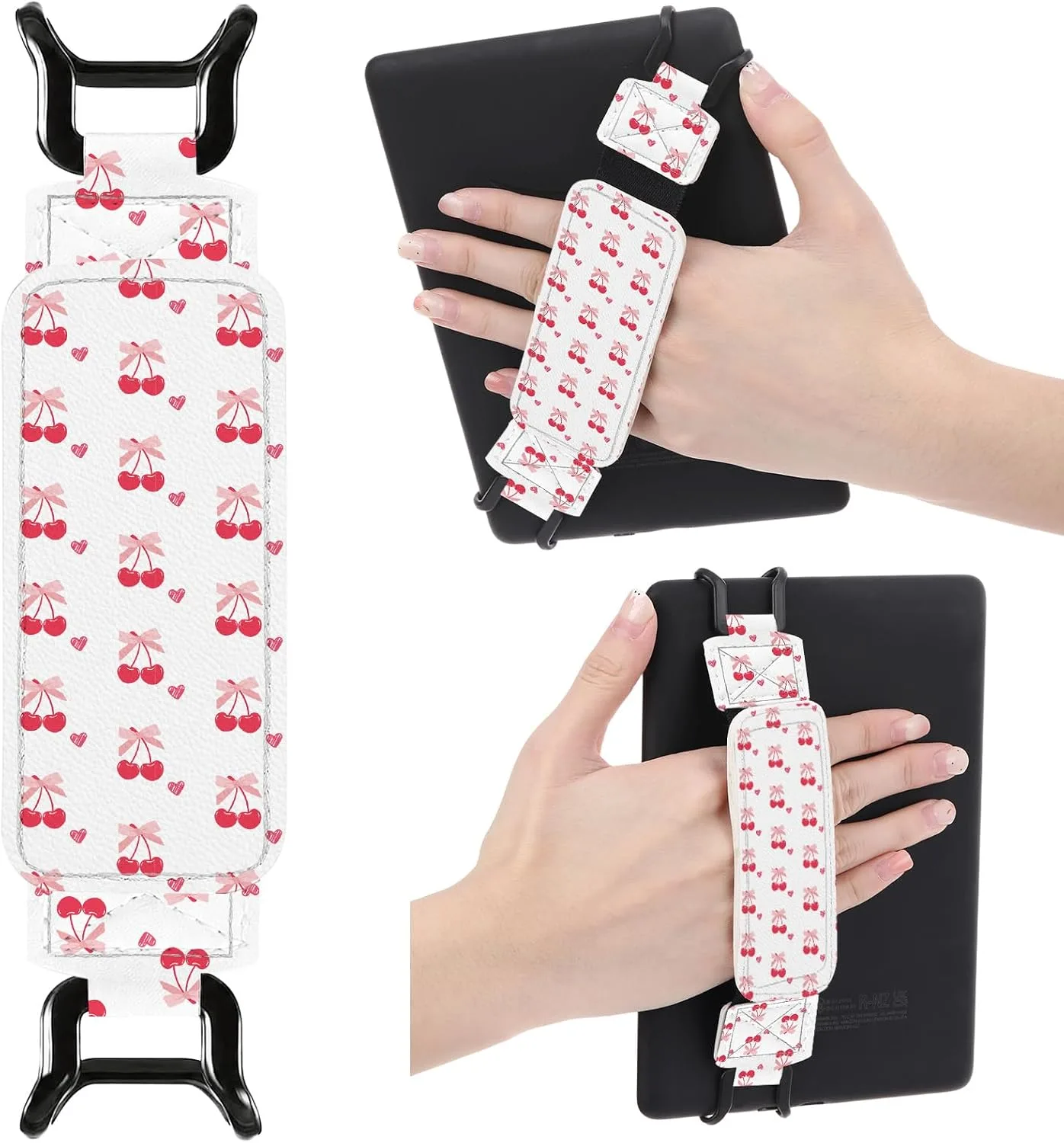 Soporte de mano para Kindle Berirexrion con moño cereza rosa