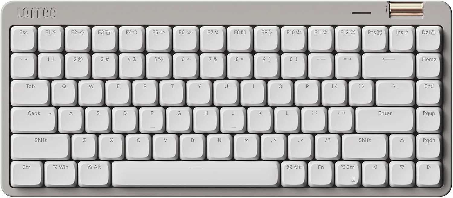 Flow Lite 84 Keys Low Profile Mechanical Keyboard, 75% Swappable Rechargeable Wireless Keyboard with 2.4G Receiver, Bluetooth and Wired Connection for Windows, Mac/ Specter Linear Switches (Marble)