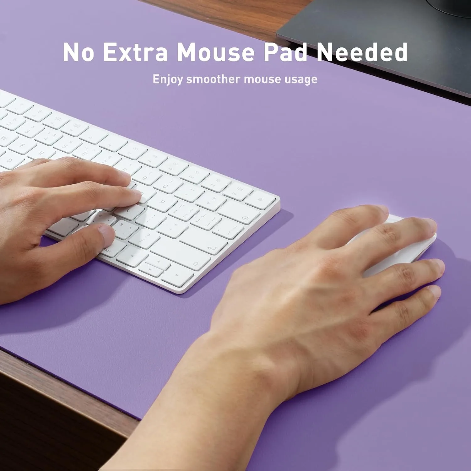Aothia Faux Leather Desk Mat (Light Purple, 23.6" x 13.7")