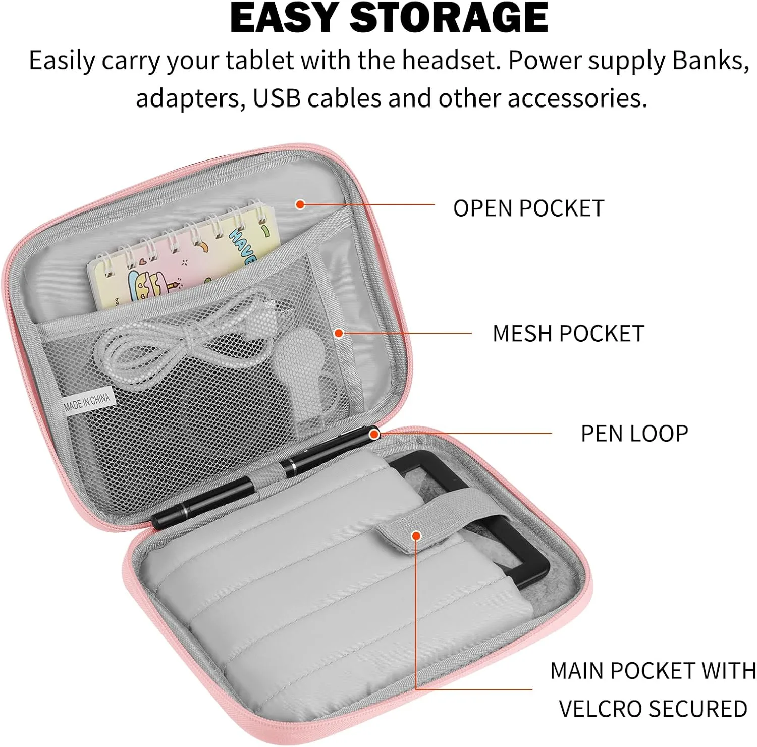 HoYiXi Universal Sleeve Bag for 6",6.8",7" Kindle Paperwhite/Colorsoft 2024-2012 Compatible with 6"-6.8" All-New Kindle/Kobo/Tolino/Sony,6" EReader with Anti-Drop Protective Cover,Pink