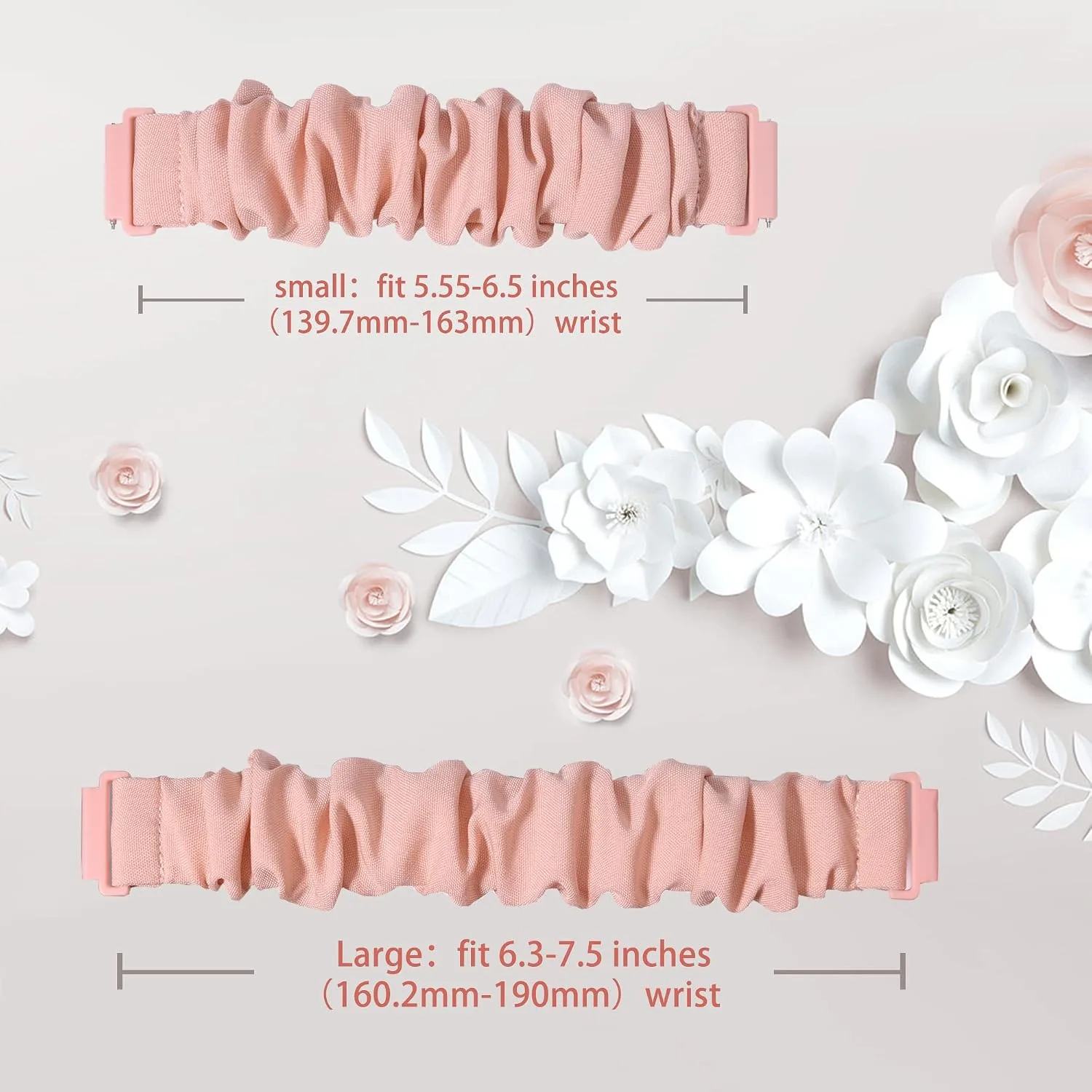 Compatible with Samsung Galaxy Watch 7/6/5/4/Active 2/FE Bands - 40mm/44mm, 20mm Quick Release Scrunchie Strap - Stretchy Cute Elastic Fabric Bands (10-Pack) Women