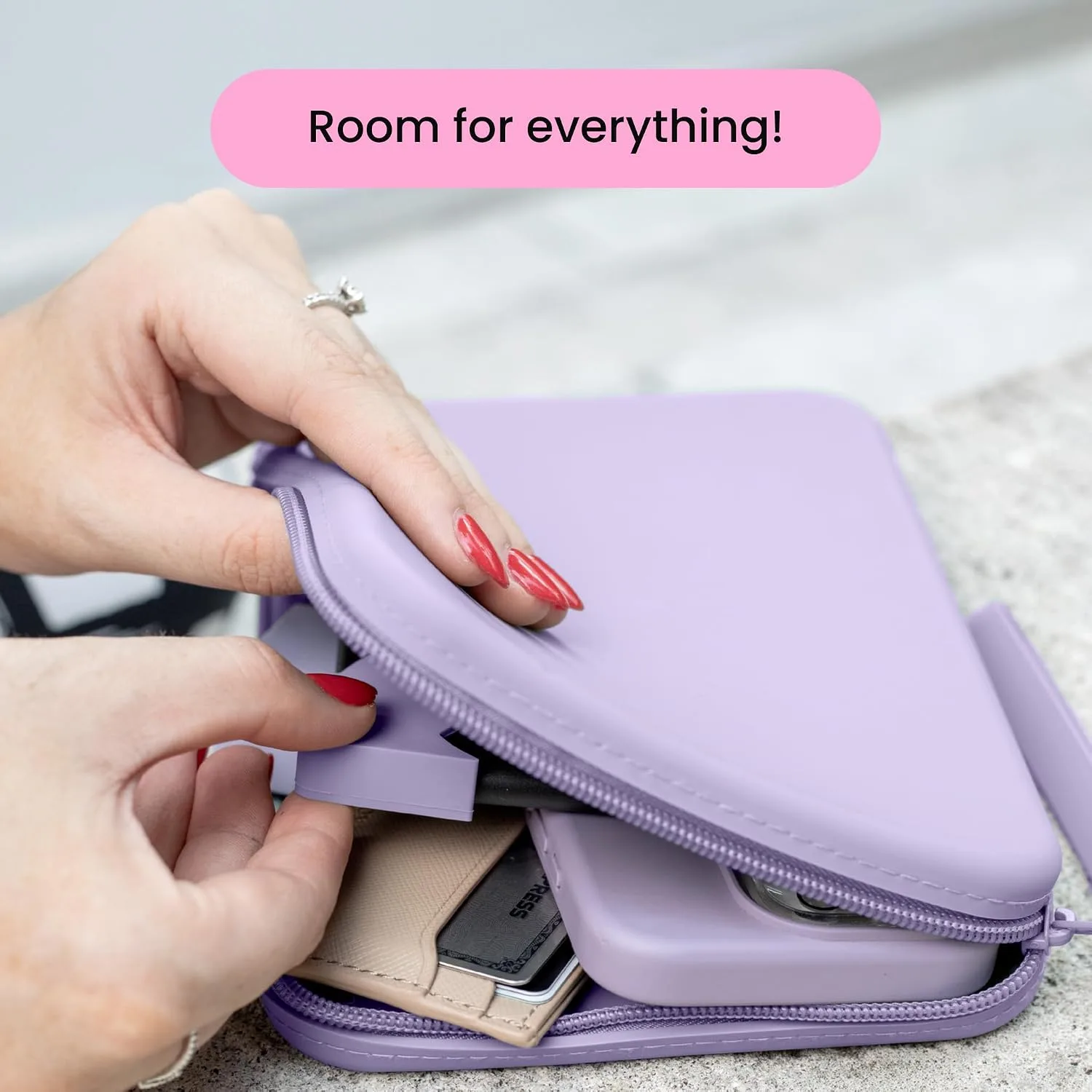 Strapsicle Silicone Clutch Bag for Your e-Reader and More - Lilac