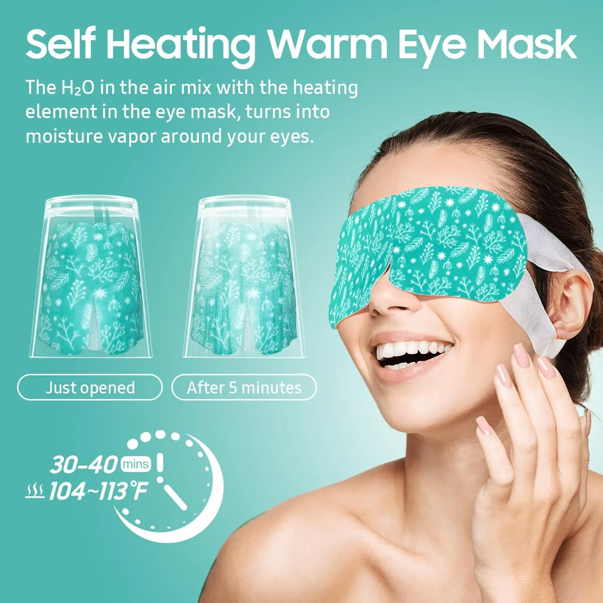 BeHoomi 30Packs Steam Eye Mask, Heated Eye Mask for Dry Eyes, Unscented