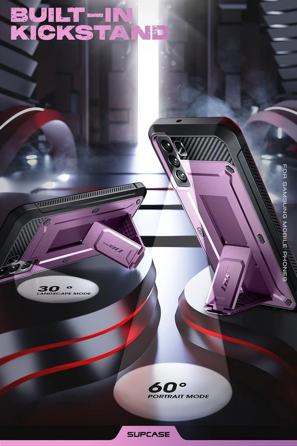 SUPCASE for Samsung Galaxy S22 Case with Built-in Kickstand, Purple