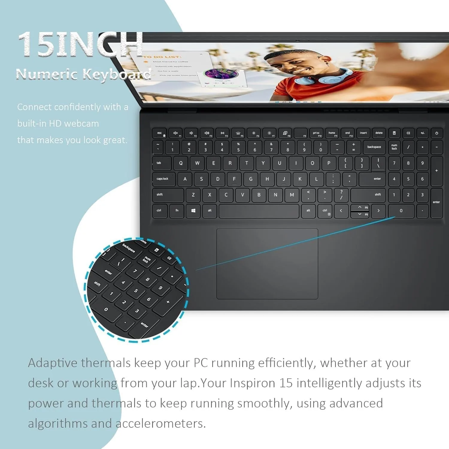Dell Inspiron 15 15.6" FHD Touchscreen Laptop, AMD Ryzen 5 7530U Processor (6-Core, up to 4.5GHz), 64GB RAM, 4TB SSD, AMD Radeon Graphics, Lightweight & Portable for Home, Student & Business, Win11