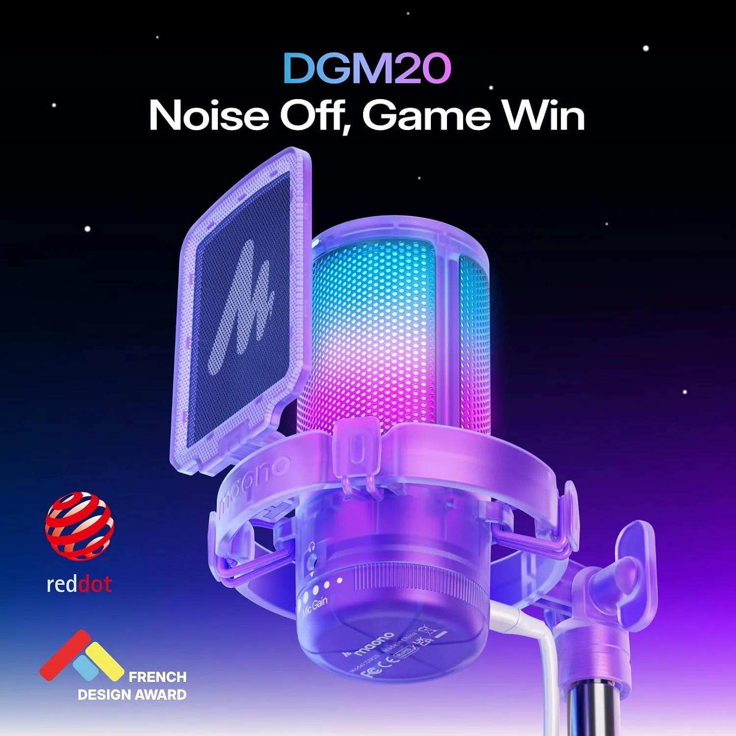 MAONO DGM20S USB Microphone for PC with Clear Voice & Noise Reduction