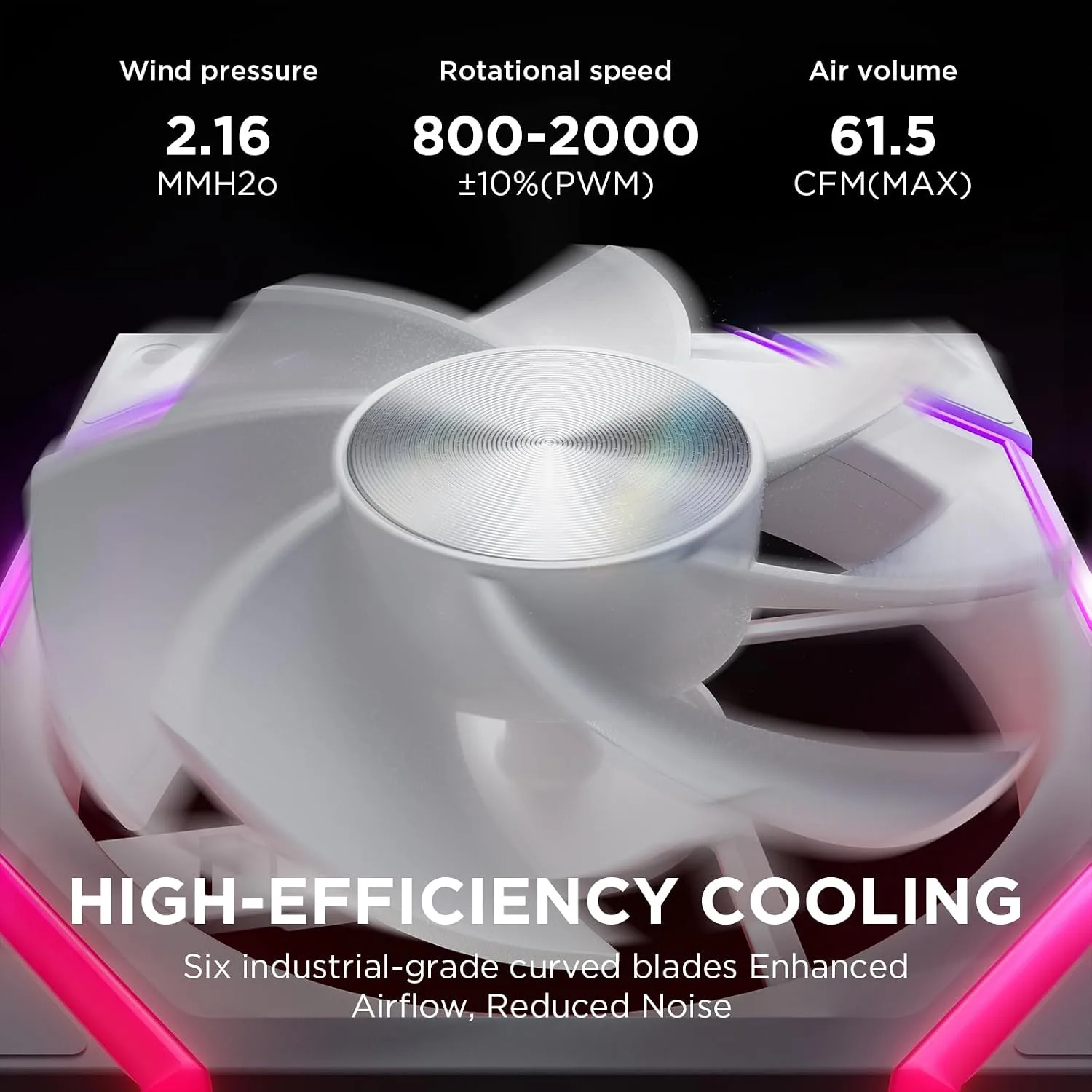 Asiahorse Nyota 120mm Case Fan with Efficient Cooling, ARGB Fan Lighting, 800-1800RPM Speed Control, and Whisper-Quiet Operation Under 29 dB, Unique Design for PC