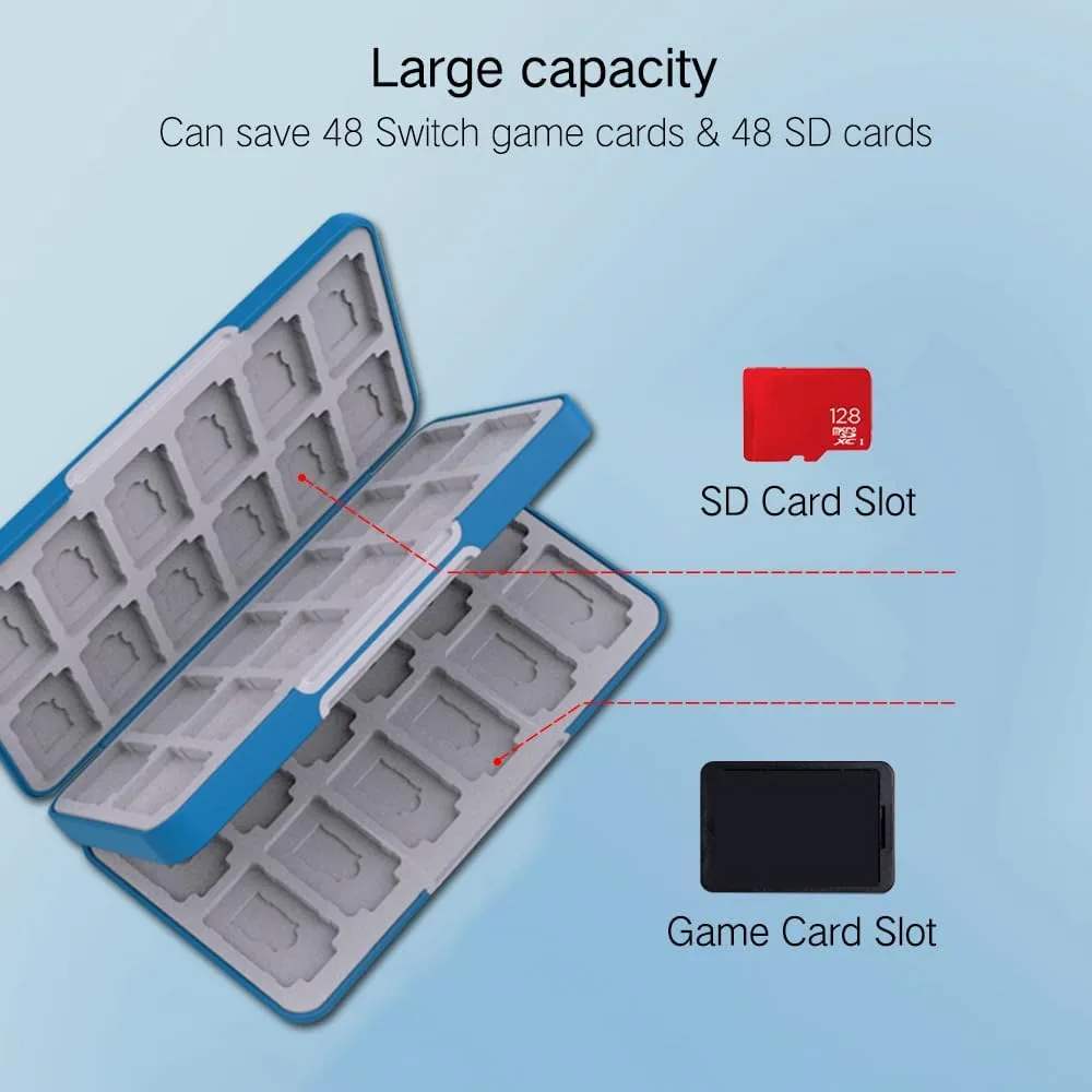 PERFECTSIGHT 48 Switch Game Card Case for Nintendo Switch 2/ OLED/ Lite, Switch Game Holder Cartridge Case with 48 Game & Micro SD Cards Storage, Skyward Sword