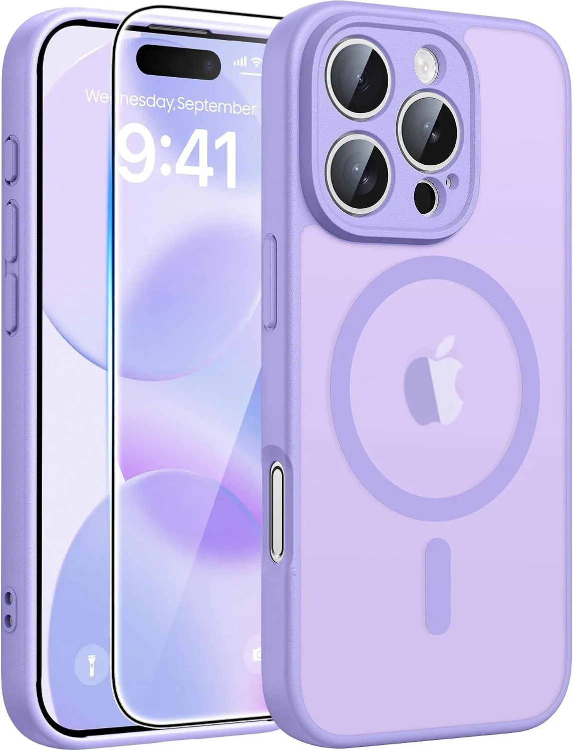 FNTCASE for iPhone 16 Pro Max Case, Fit for Magsafe, Light Purple