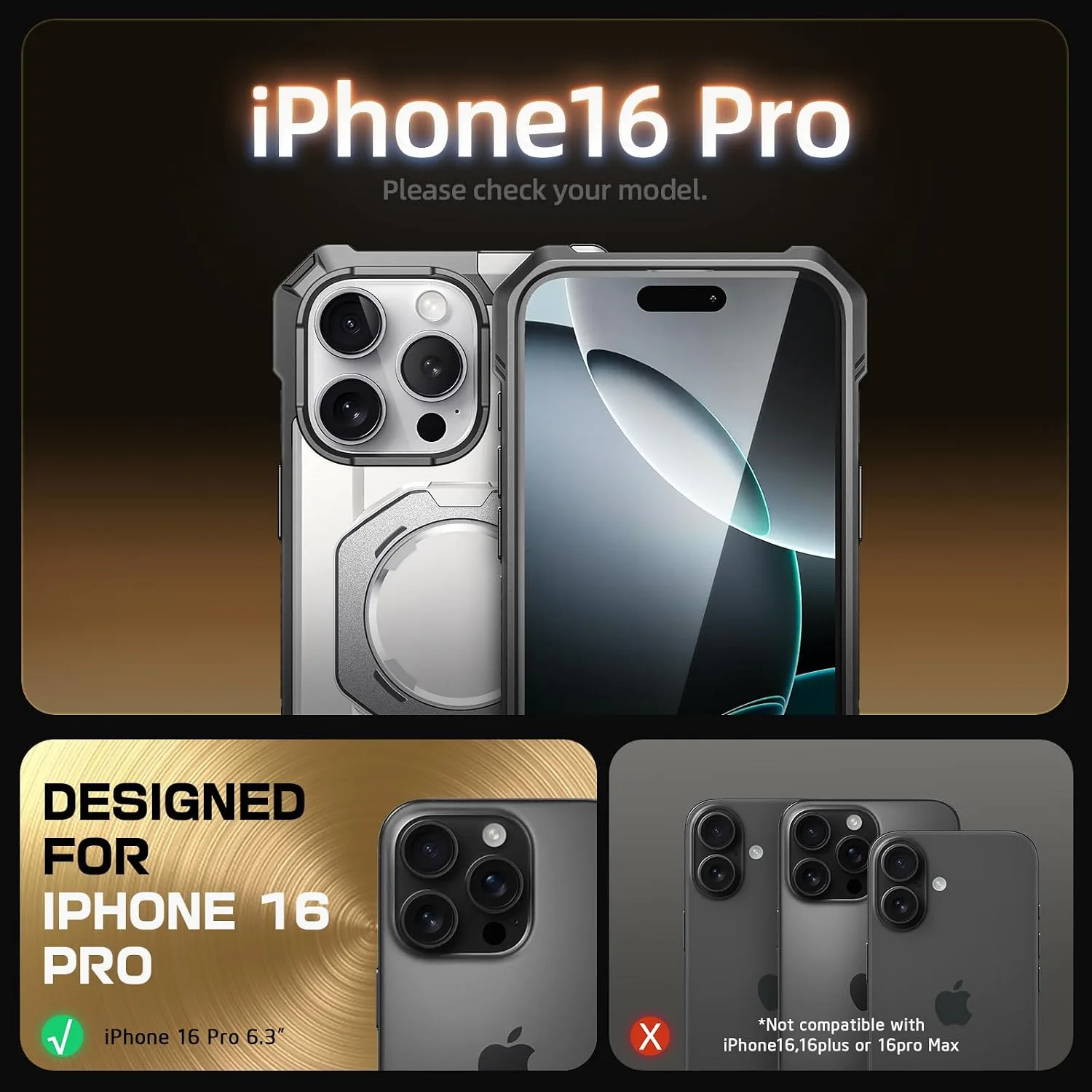SUPCASE for iPhone 16 Pro Case with Camera Control Capture Button, White