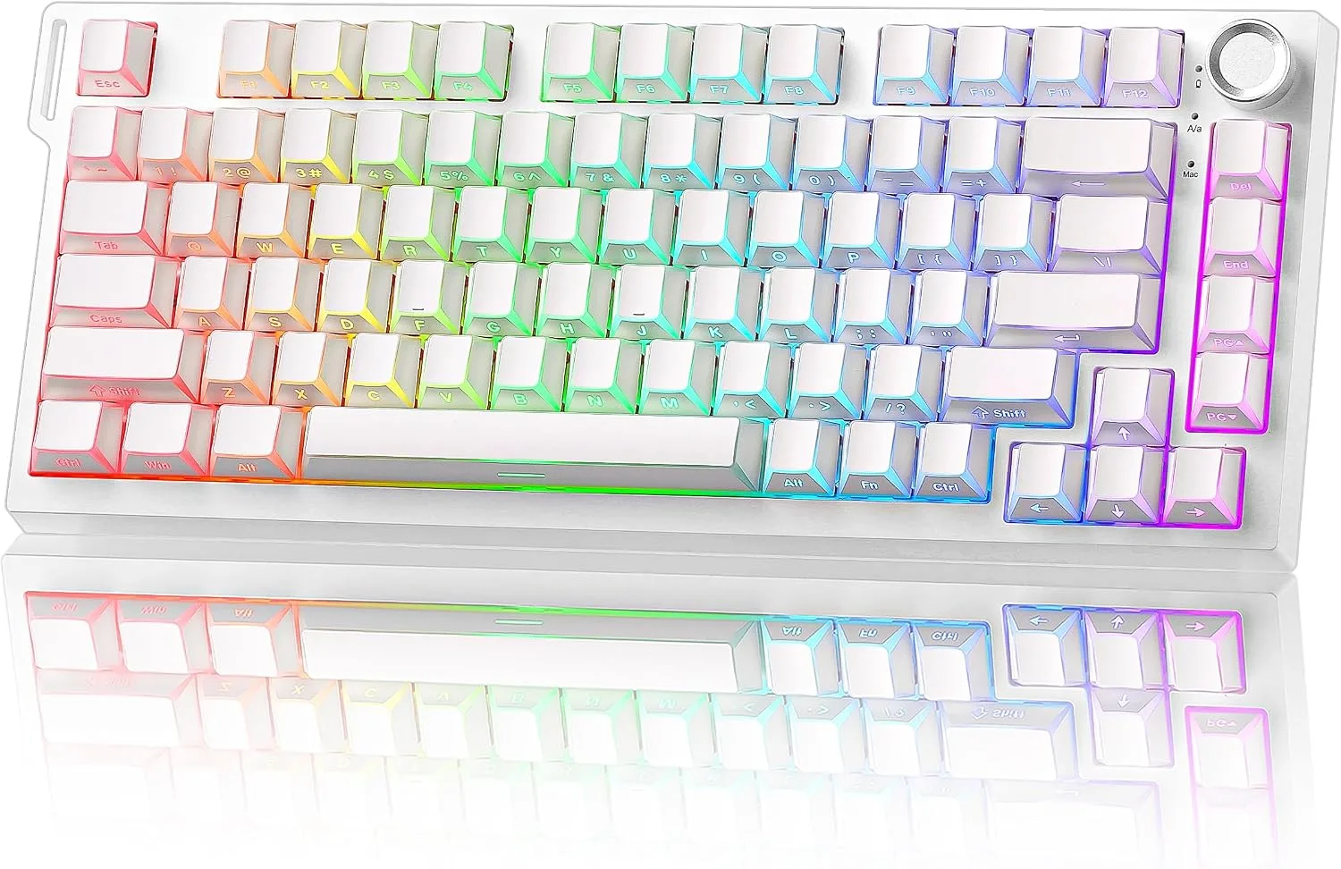 Teclado Gamer Yunzii RT75 PRO Blanco con Switch Red Magnético