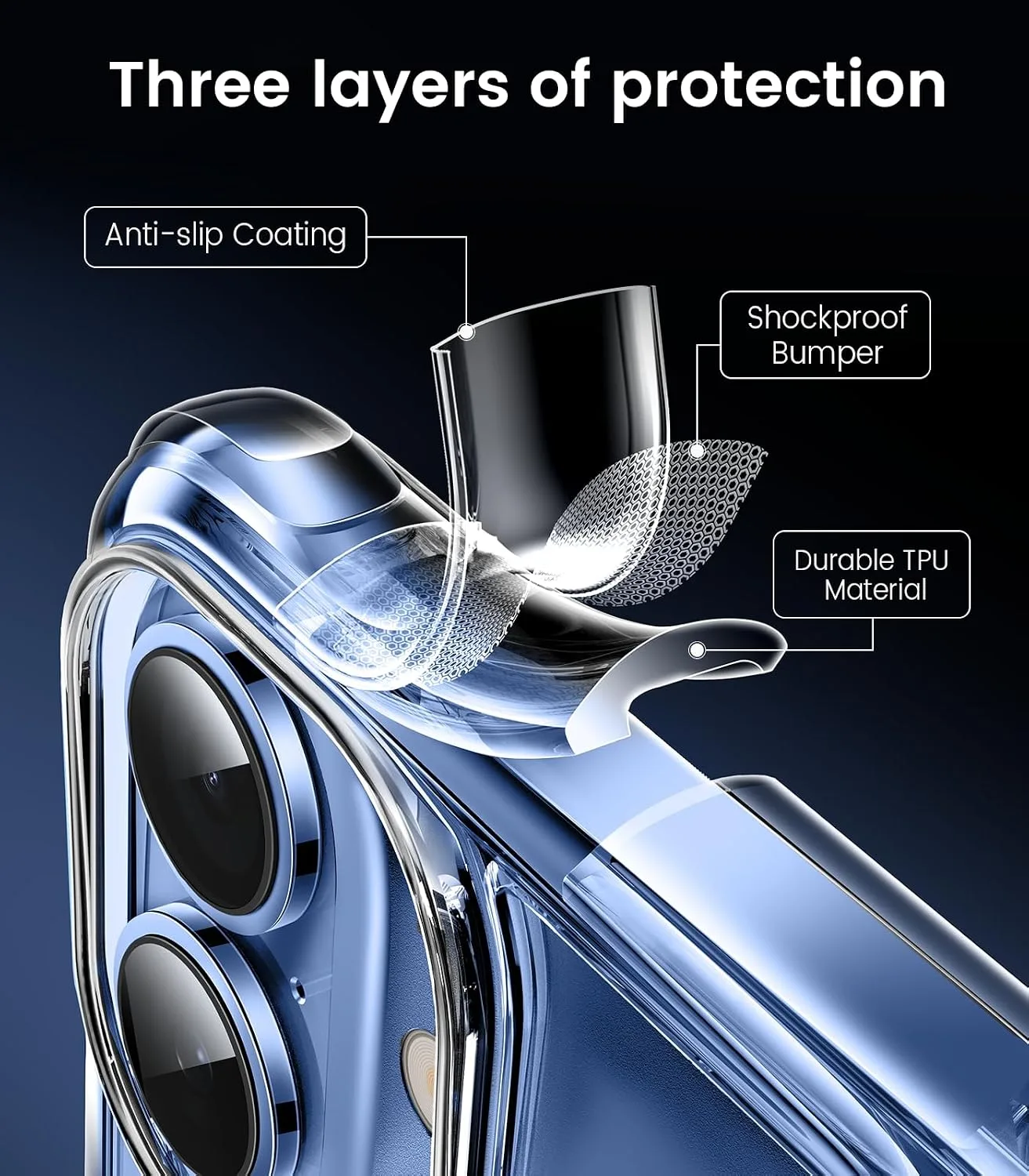 Mkeke Compatible with iPhone 17 Case Clear [Not-Yellowing] [Military-Grade Drop Protection] Shockproof Protective Phone Bumper 6.3 inch