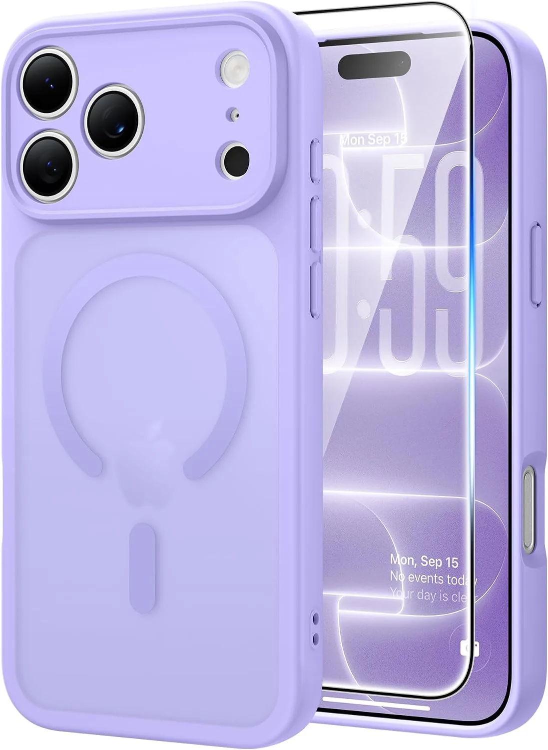 FNTCASE for iPhone 18 Pro Max /17 Pro Max Case Fit for MagSafe Light Purple