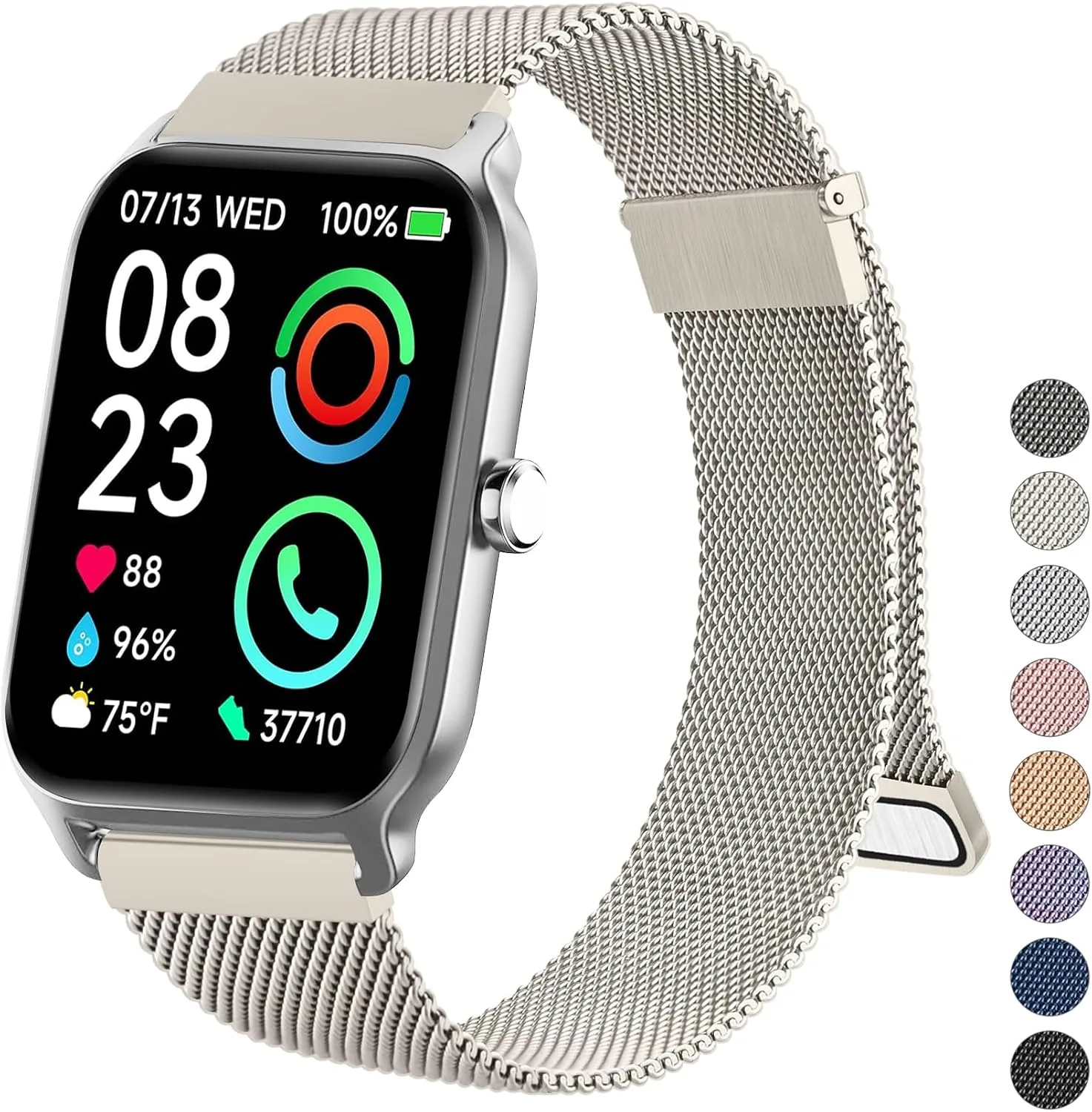 Metal Bands Compatible with IDW13,IDW16,IDW19 Smartwatch Bands, 22mm Stainless Steel Metal Replacement Strap for Fitpolo IDW13/Woneligo W13 Smartwatch Bands,ENOMIR/TOOBUR/MILOUZ/Gydom/Faweio/Veryfit IDW19 Smartwatch Bands