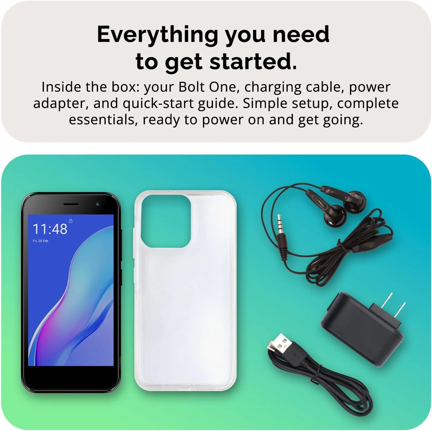 Bolt One, Unlocked Android Phone, 2025, US Warranty, 32GB (Orange)