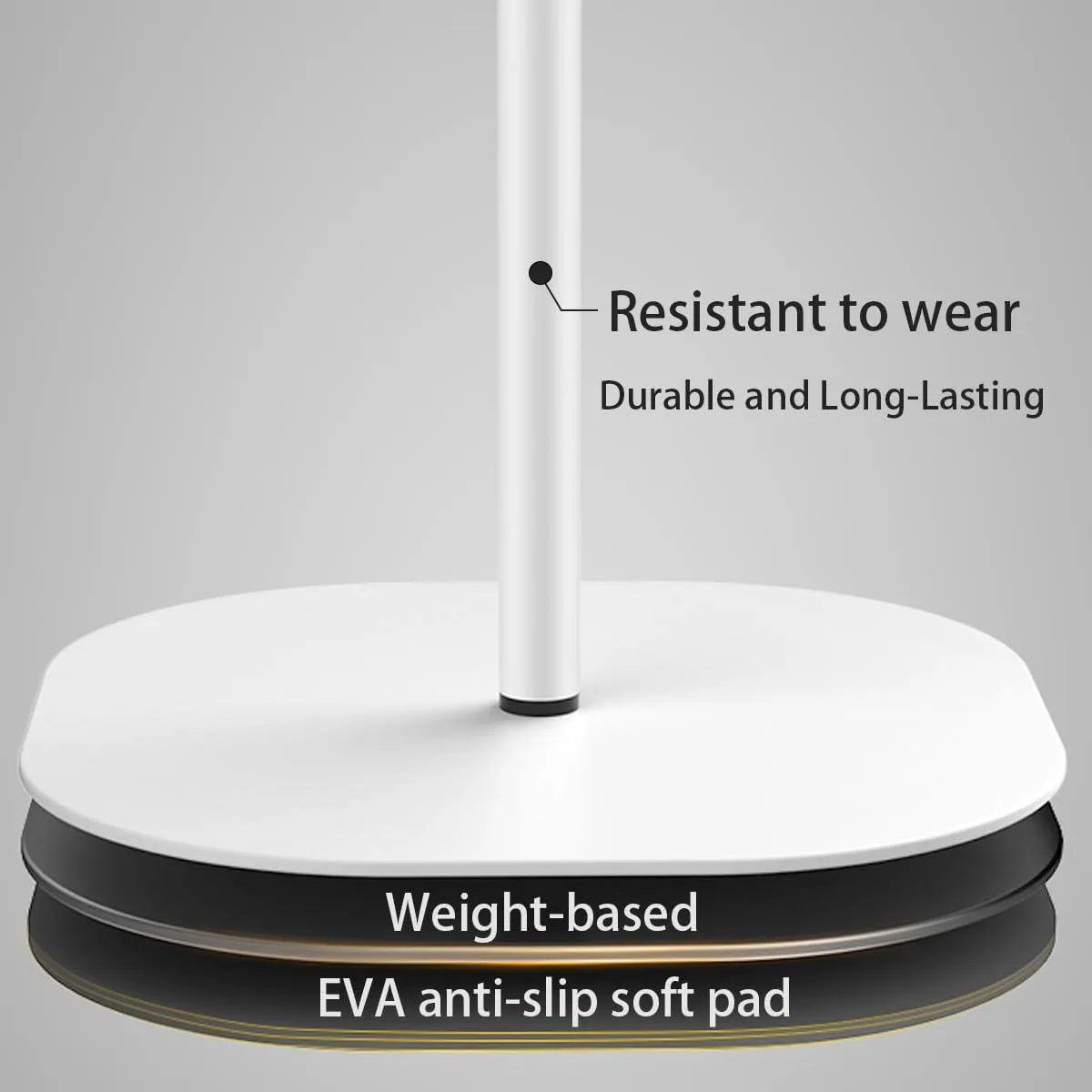 Small Laptop Standing Desk, 18“H - 46”H Adjustable Height Pedestal Side Table with Wooden Top, Portable Tall End Table, Stand-Up Desk for Bedside, Couch, Sofa, Living Room, Bedroom, Home Office, White