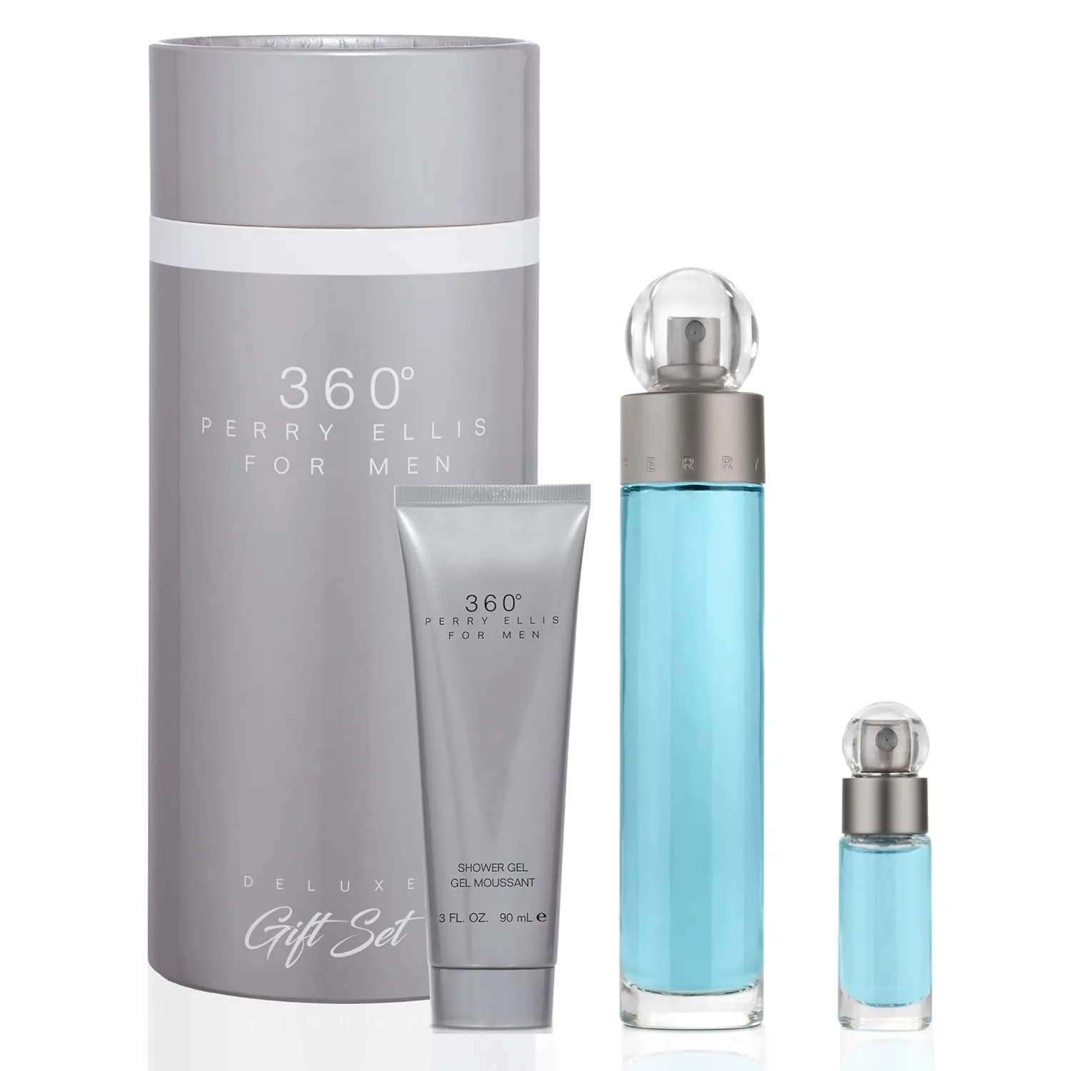 Perry Ellis 360° for Men 3-Piece Gift Set, EDT, Mini EDT & Shower Gel