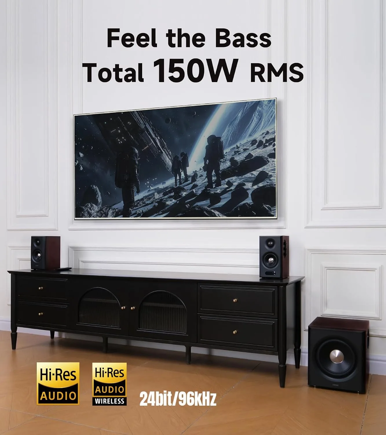 Edifier S355DB 2.1 Powered Bookshelf Speakers, 150W Hi-Res Audio, Walnut